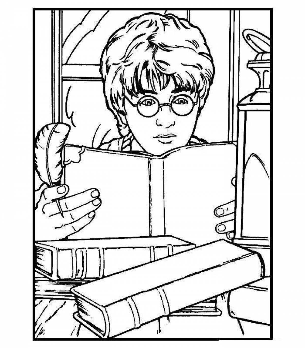 Amazing harry potter coloring page
