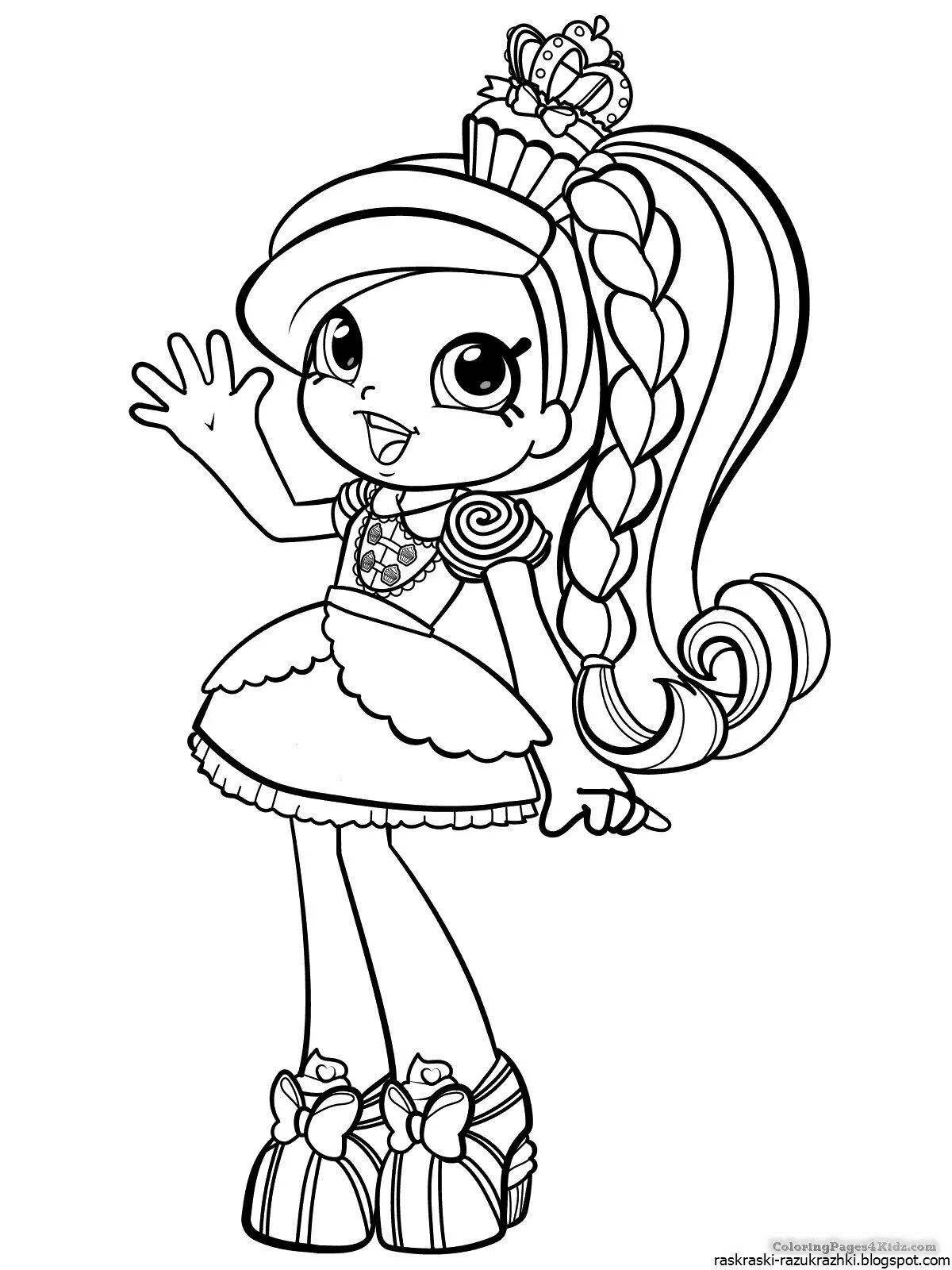 Shopkins colorful coloring pages for girls