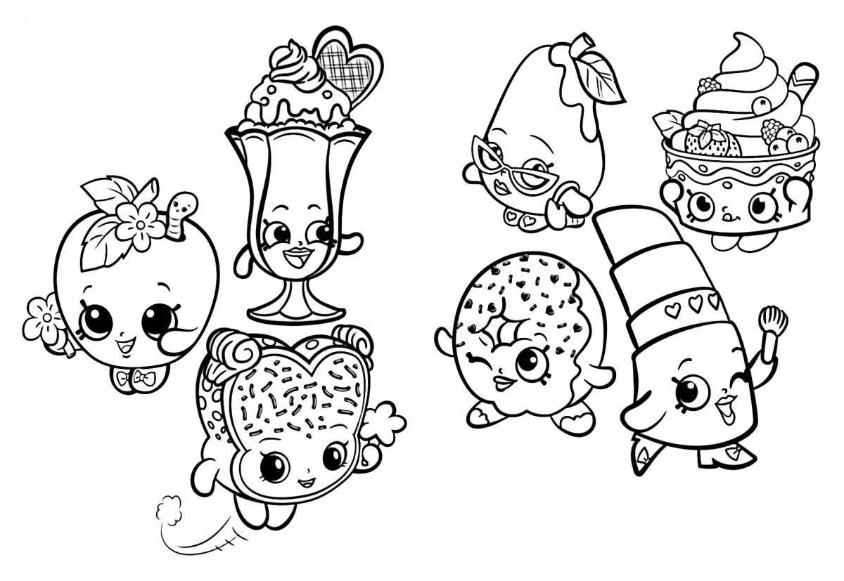 Shopkins playful coloring for girls