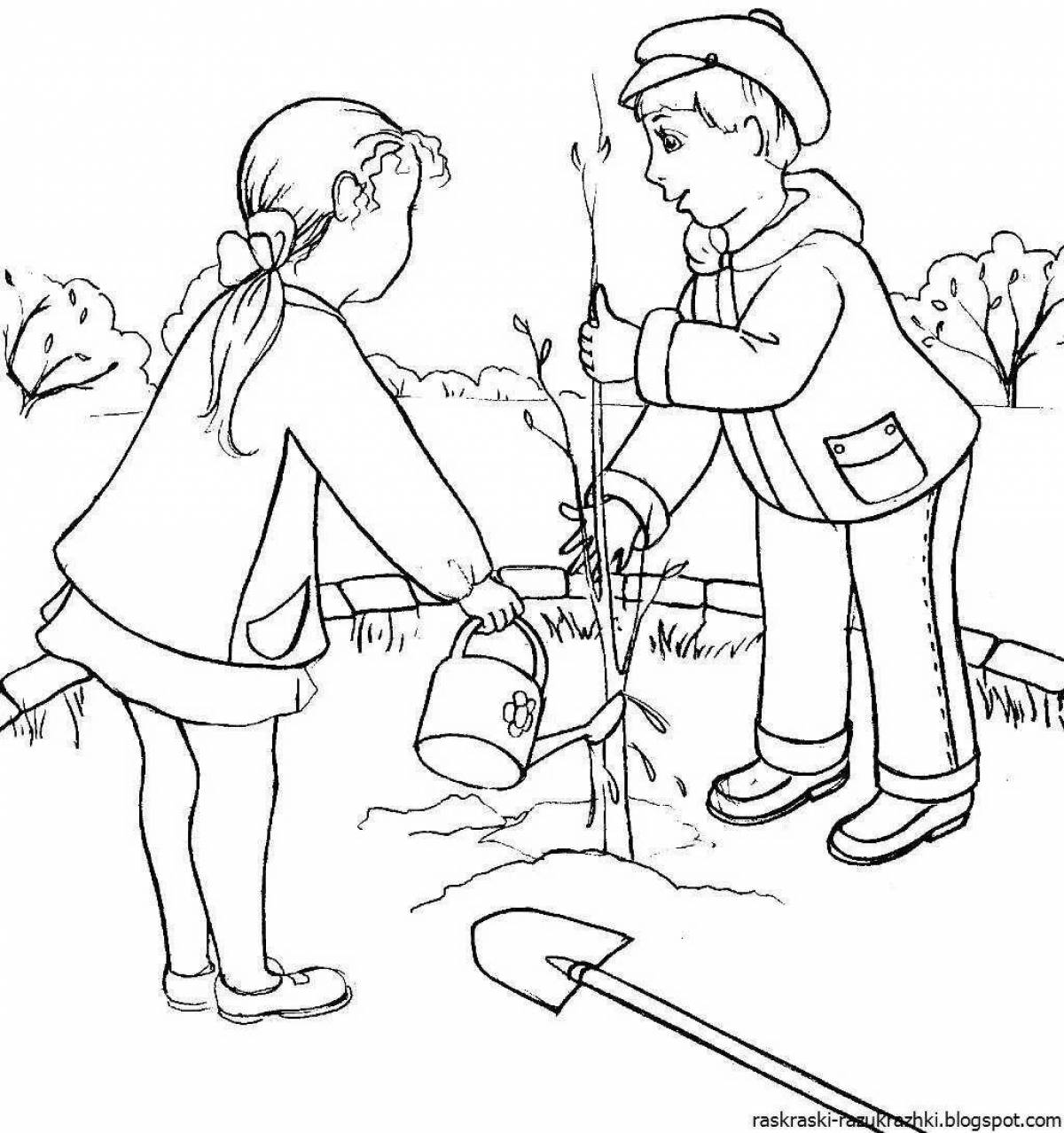 Funny good deeds coloring pages for kids