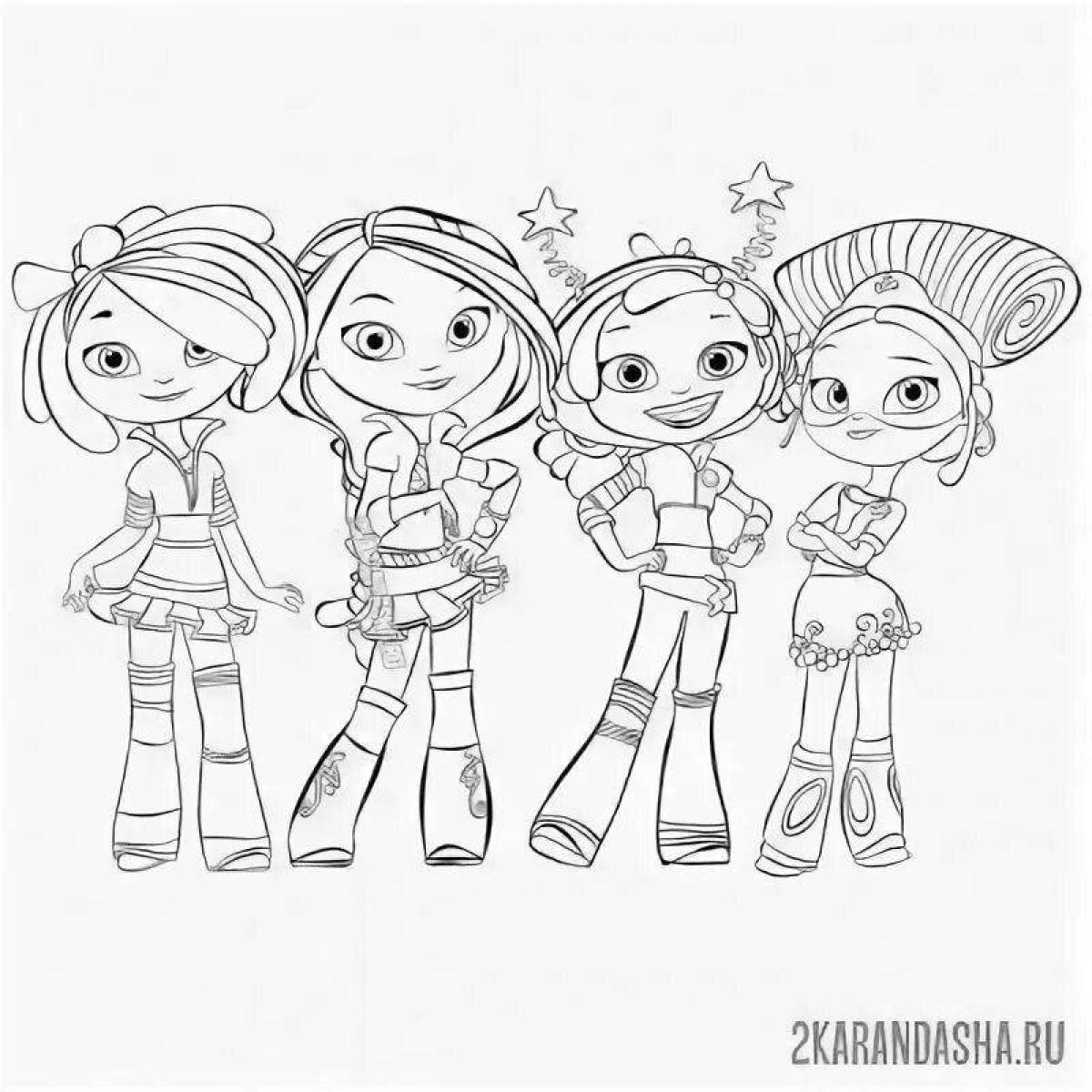 Exciting coloring page turn on the fairy patrol