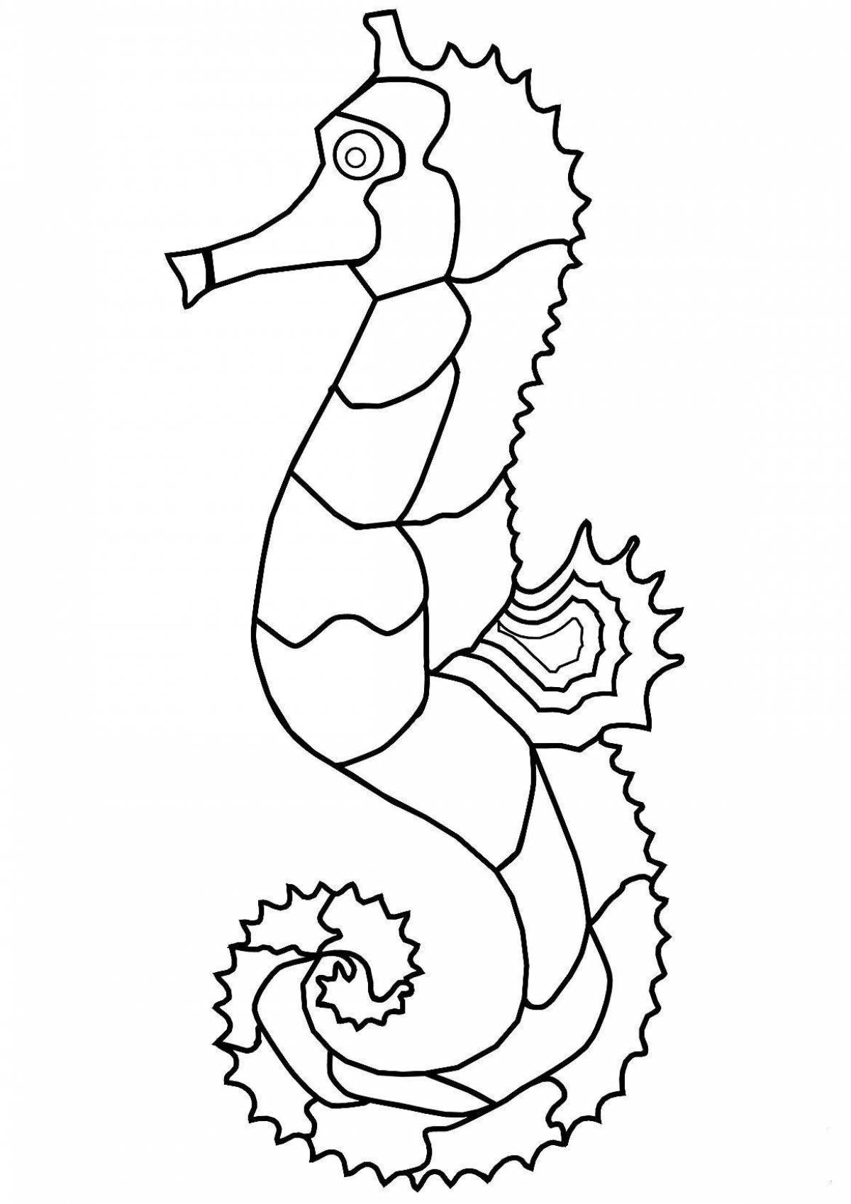 Photo Incredible seahorse coloring book for kids