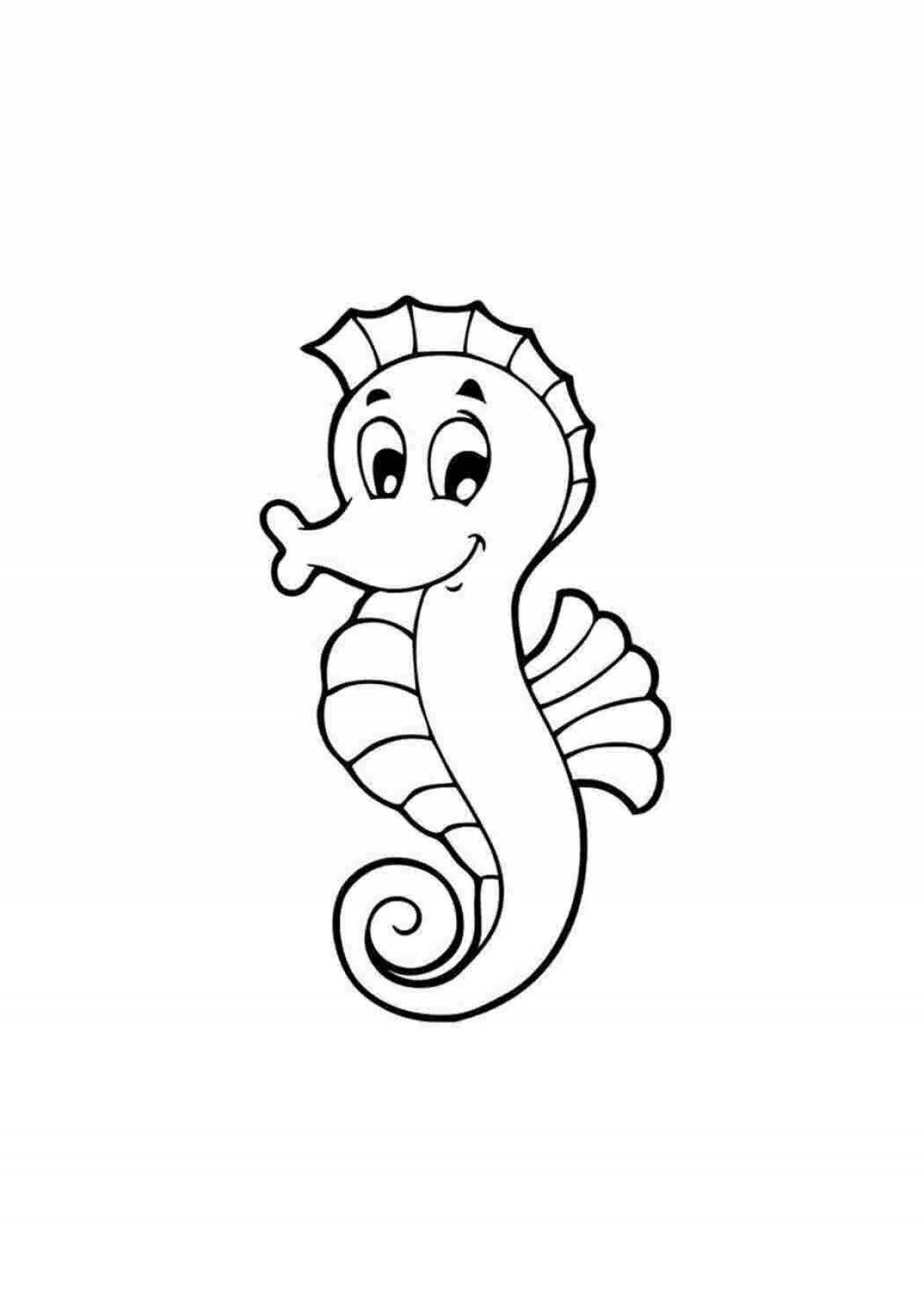 Sweet seahorse coloring pages for kids