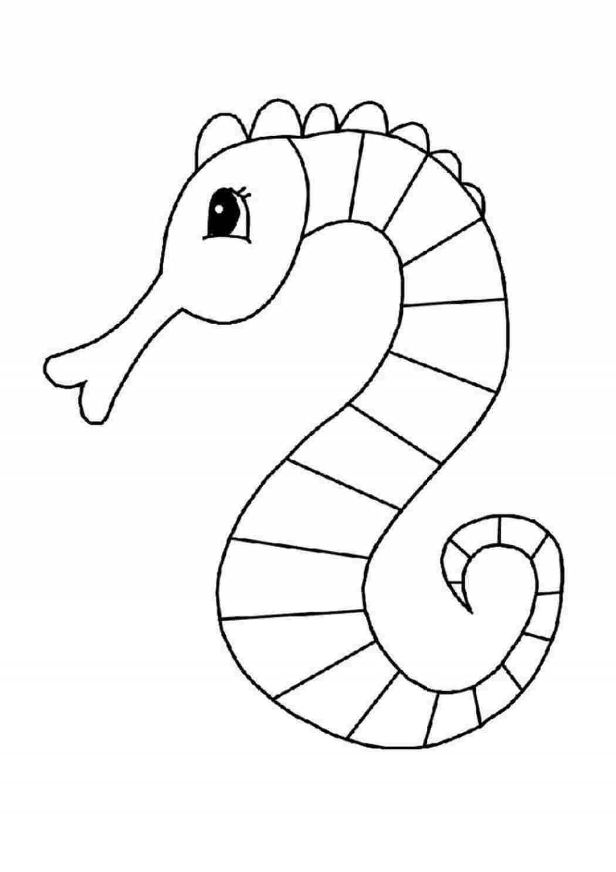 Crazy seahorse coloring book for kids