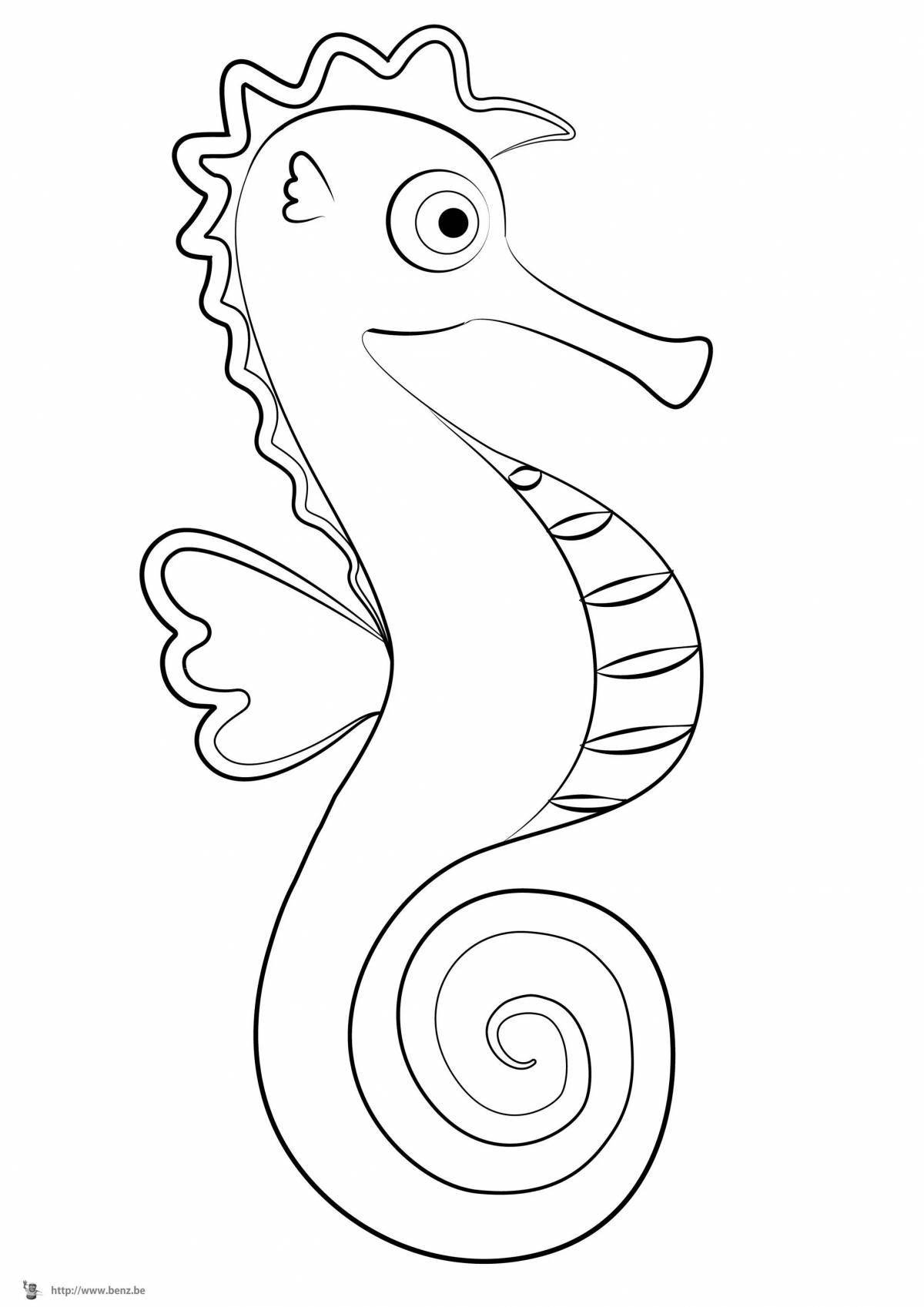 Live seahorse coloring book for kids