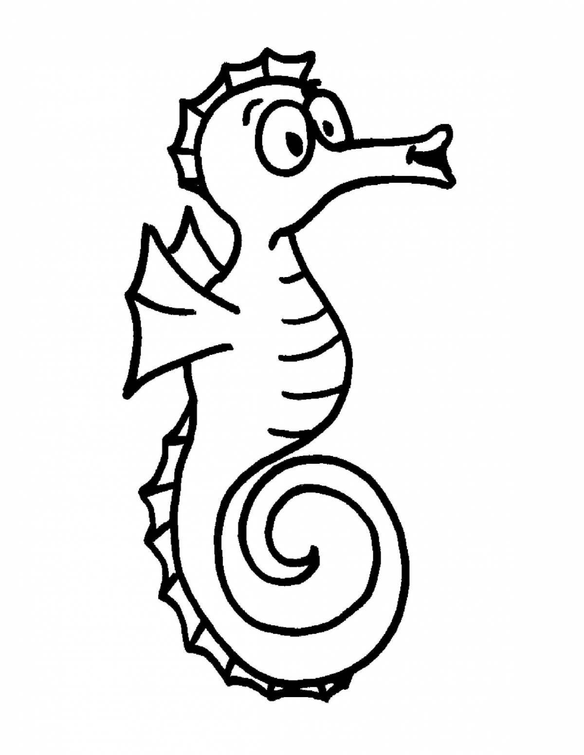 Violent seahorse coloring book for kids