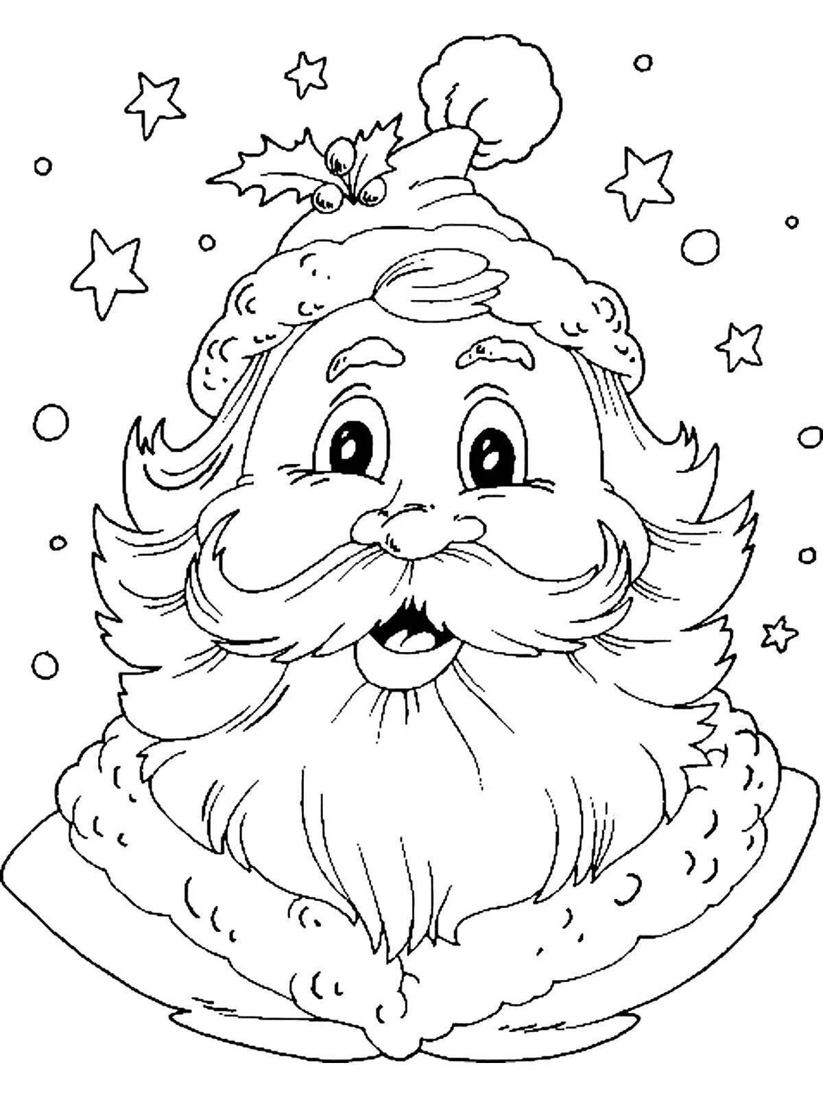 Coloring page happy santa claus