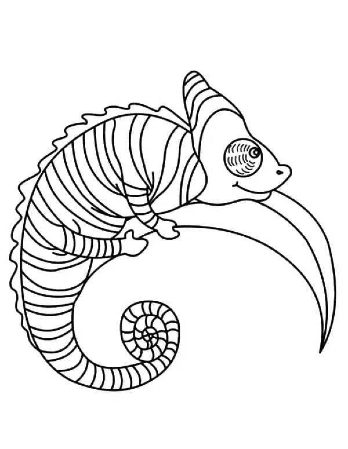 Glowing animal spiral coloring page