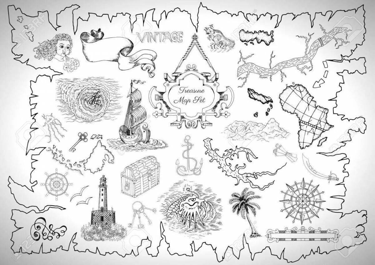 Карта пирата распечатать: Раскраска Карта Сокровищ Распечатать бесплатно