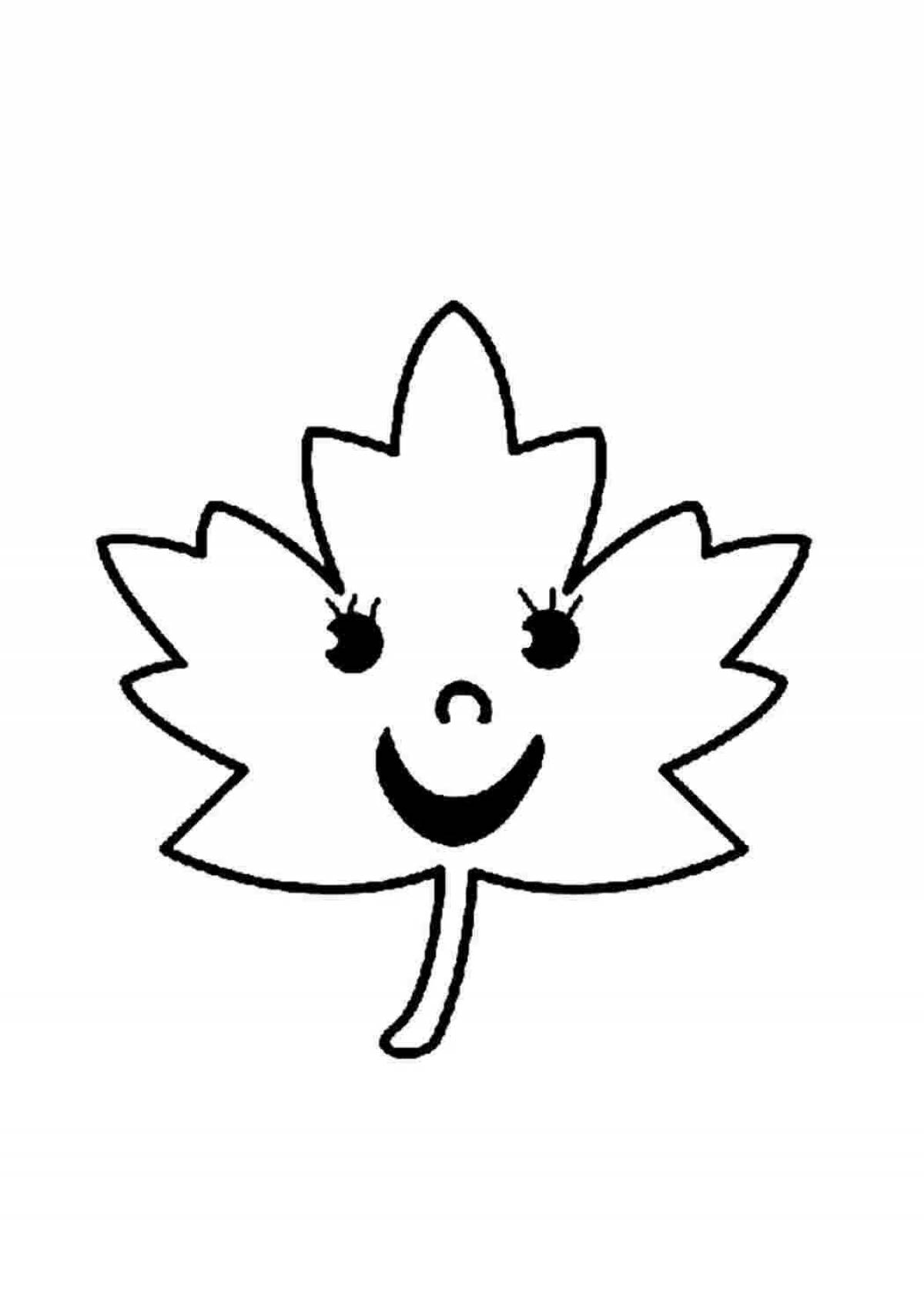 Fun maple leaf coloring book for kids