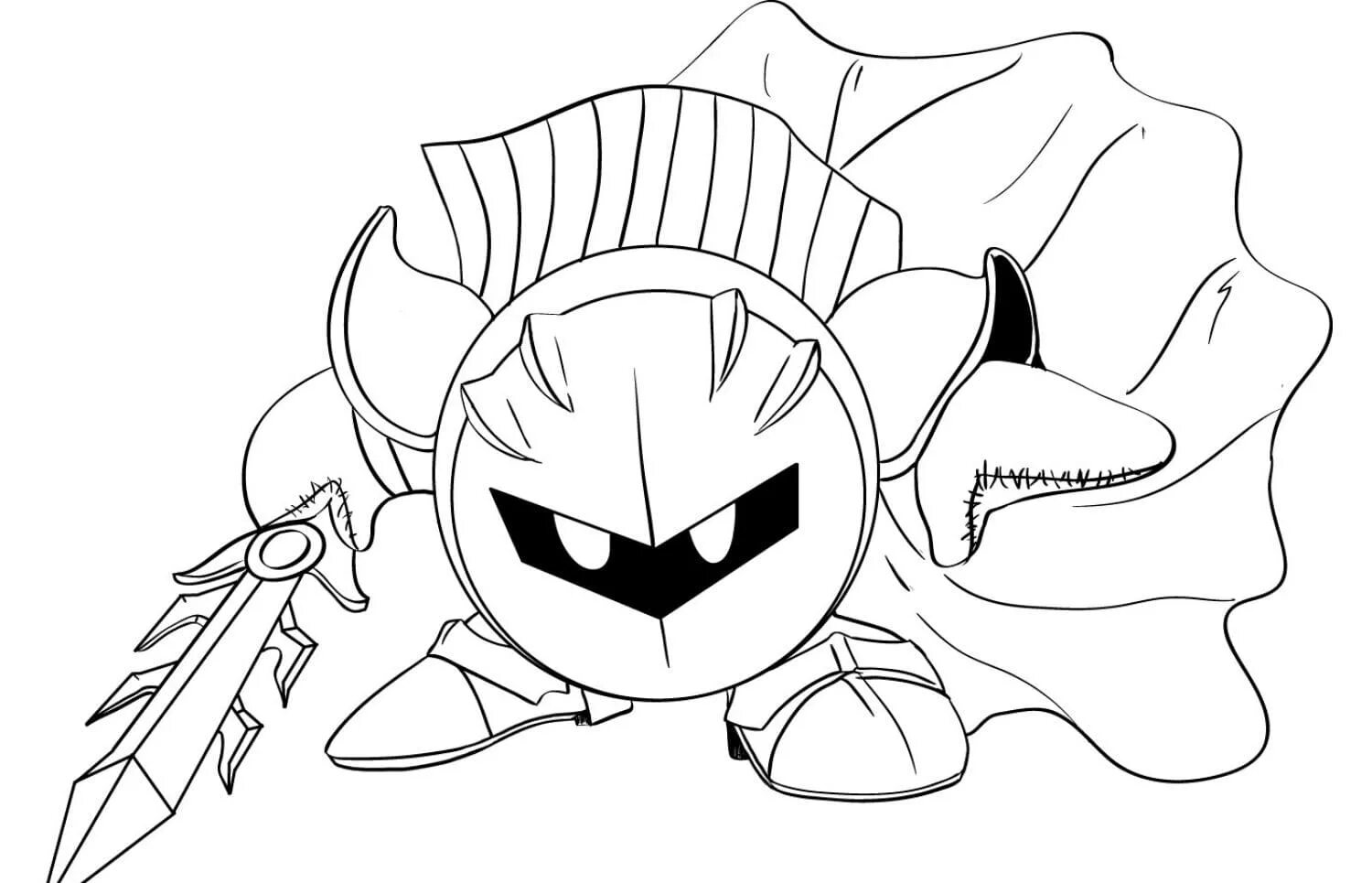 Meta knight coloring page
