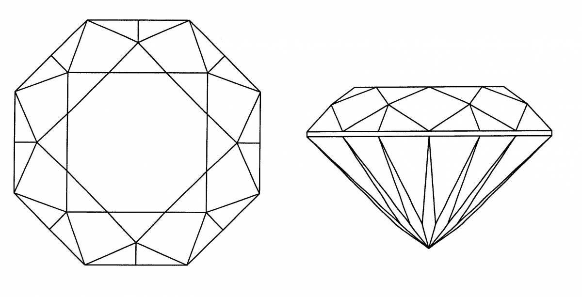 Minecraft shimmery diamonds coloring page