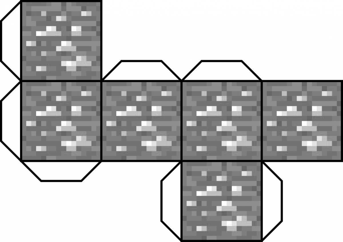 Glam minecraft coloring page with diamonds