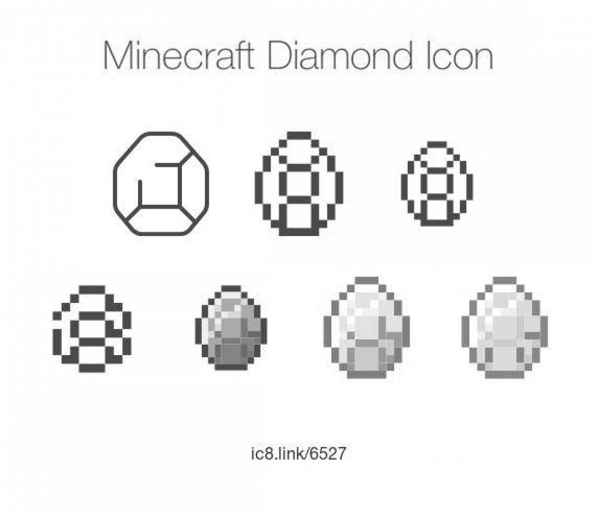 Luxury minecraft diamond coloring page