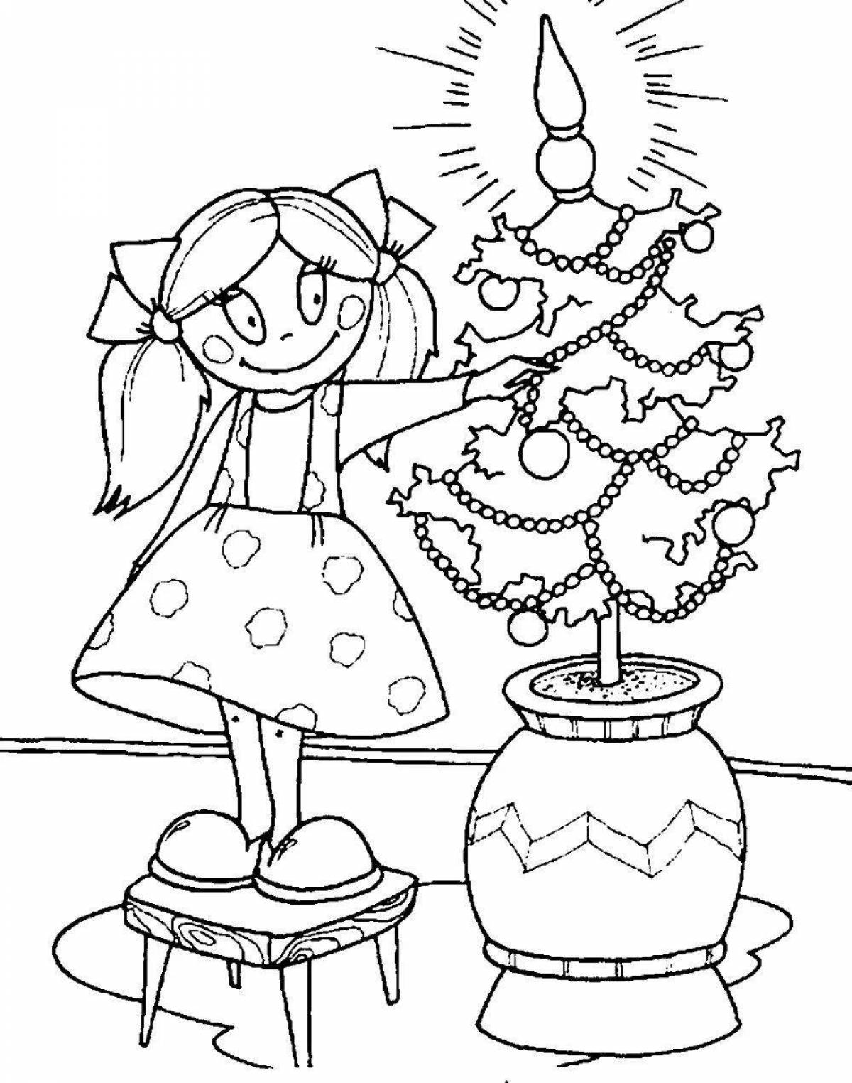 Festive Christmas coloring book for girls