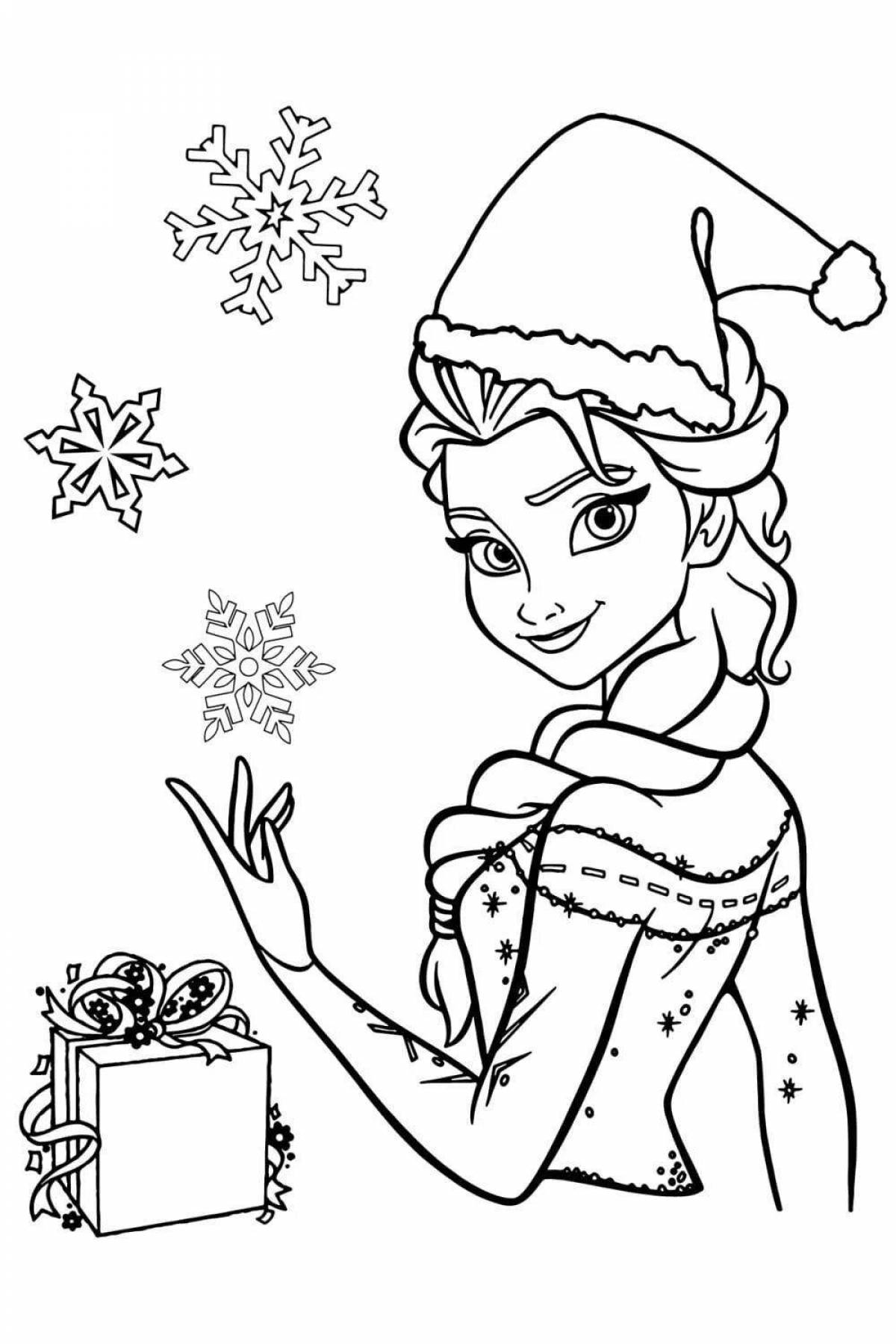 Adorable Christmas coloring book for girls