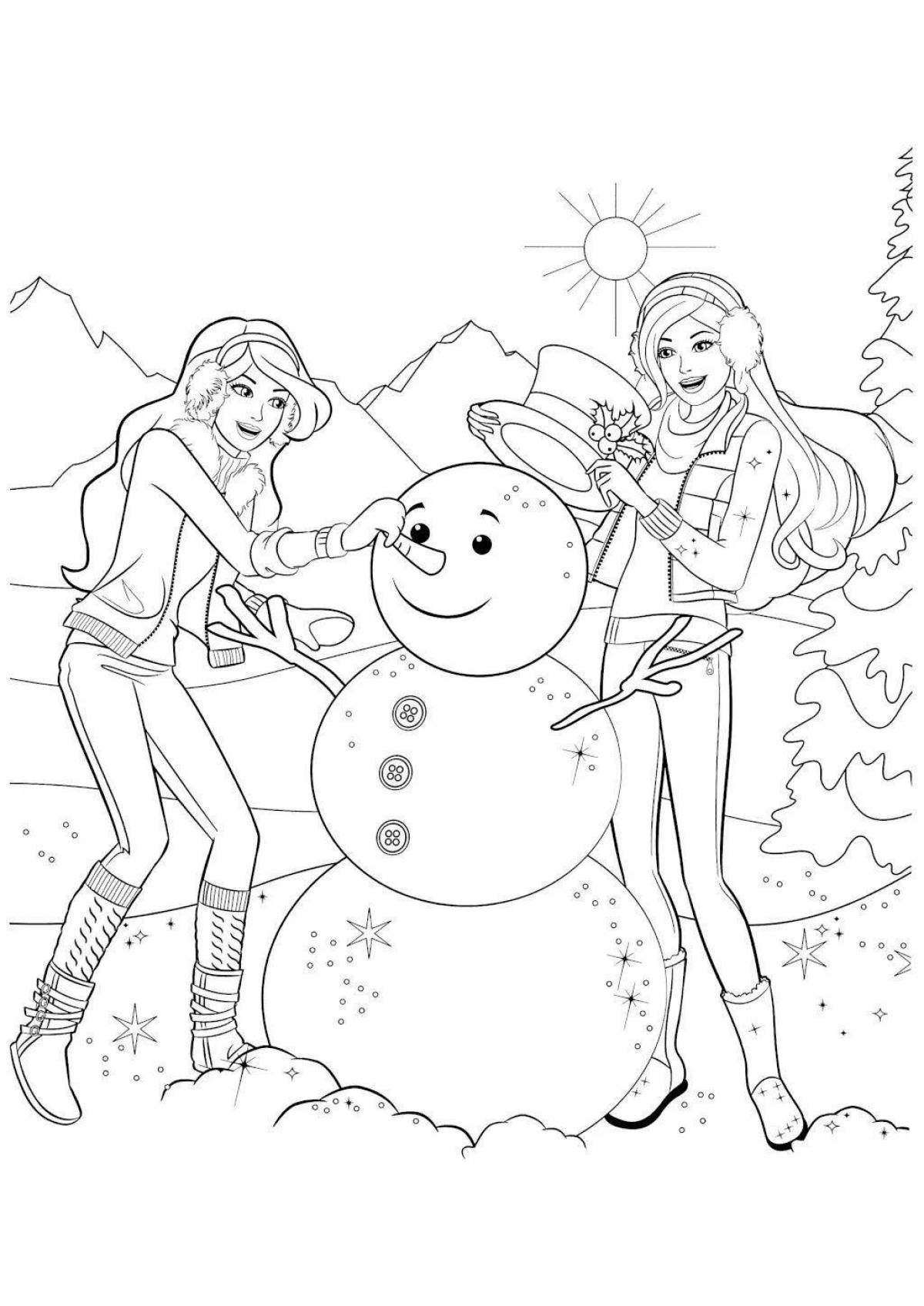 Glitter Christmas coloring book for girls