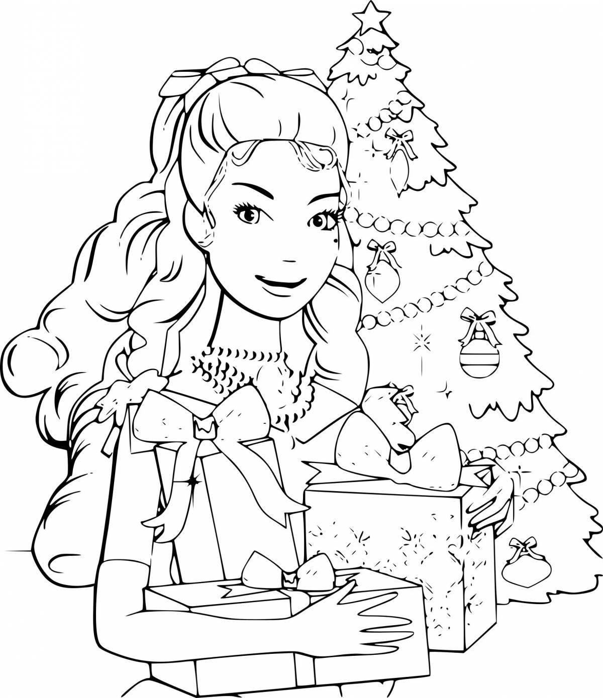 A fun Christmas coloring book for girls