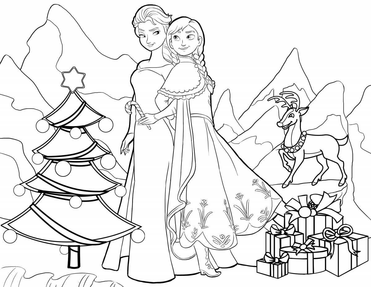 Radiant Christmas coloring book for girls