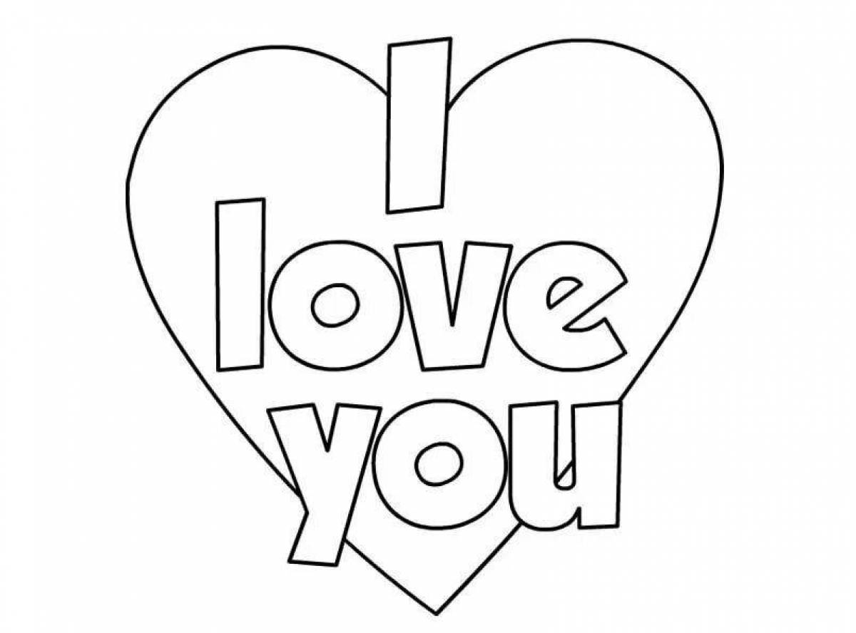 Glorious i love you coloring page