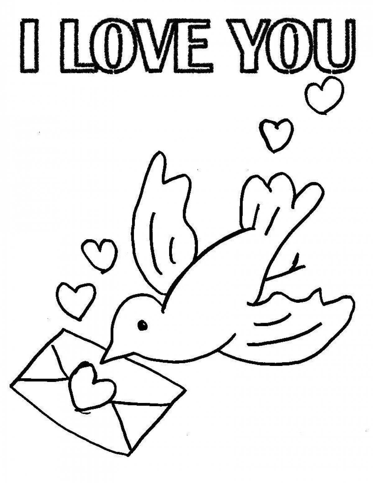 Beautiful i love you coloring page