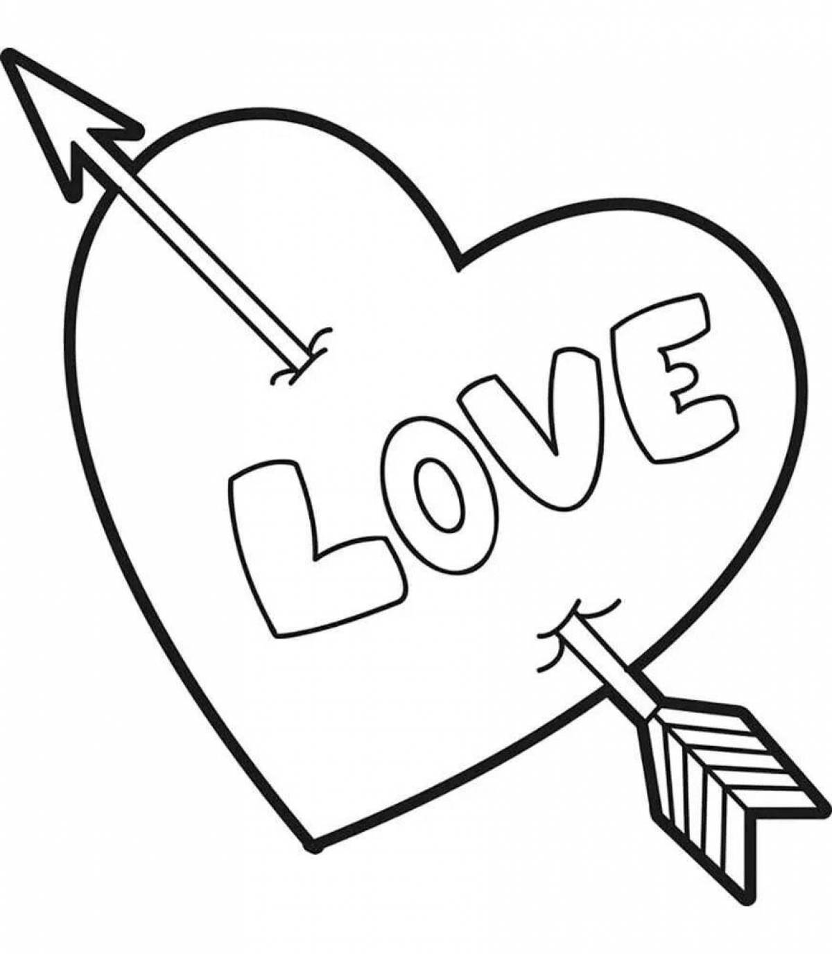 Coloring page exuberant I love you