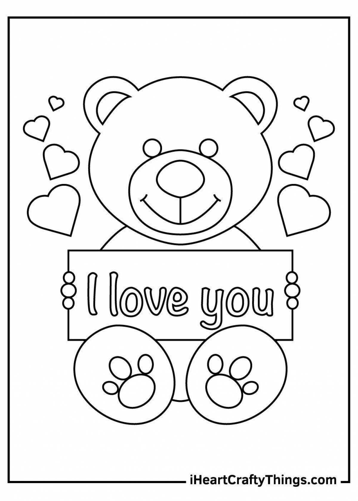 Lively i love you coloring book