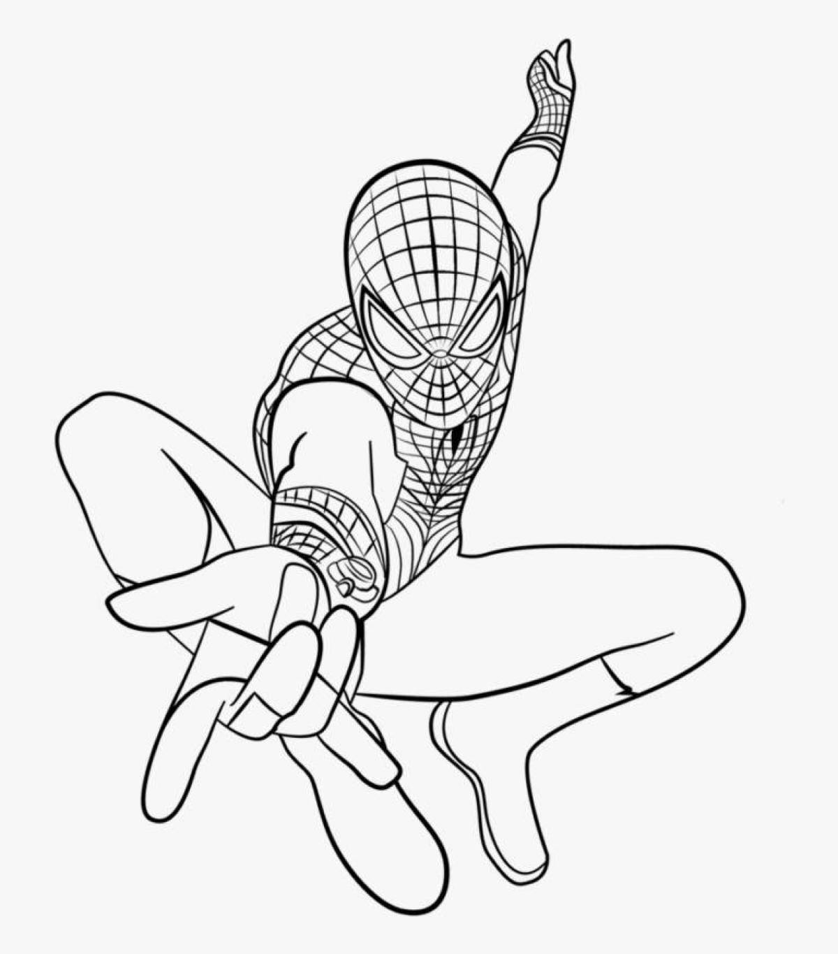 Complex drawing of spider man