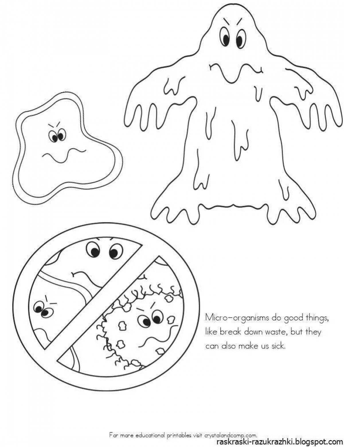 Бактерии рисунок для детей раскраска (45 фото)