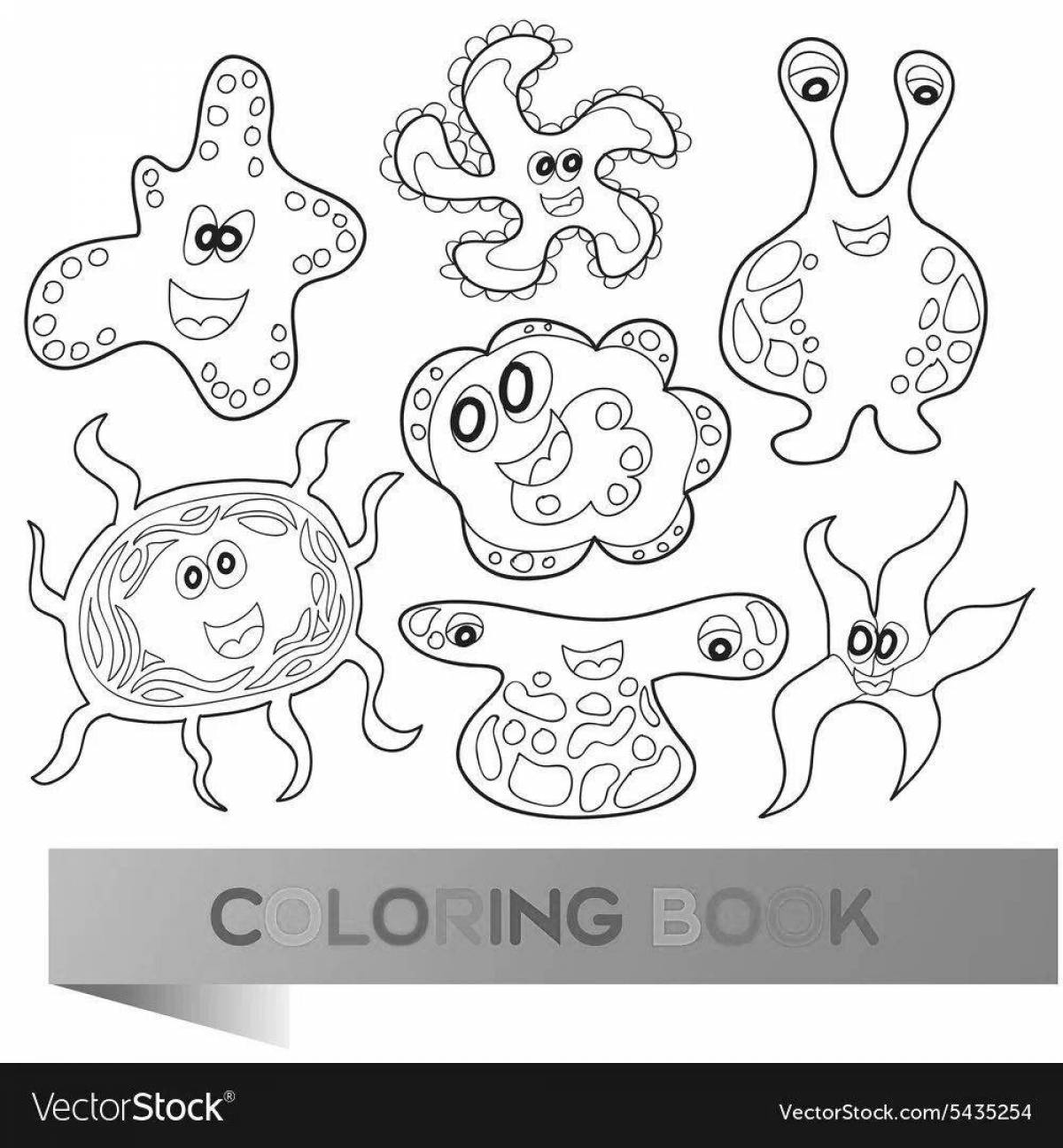 Exciting germs and bacteria coloring page