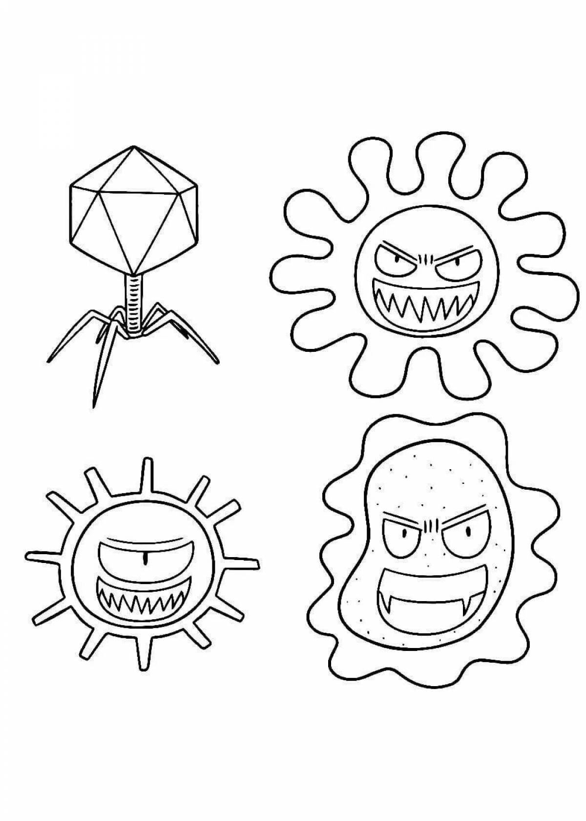 Germs and bacteria coloring page