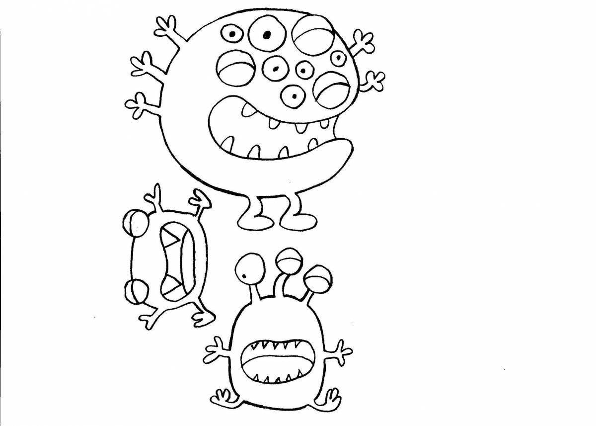 Innovative microbes and bacteria coloring page
