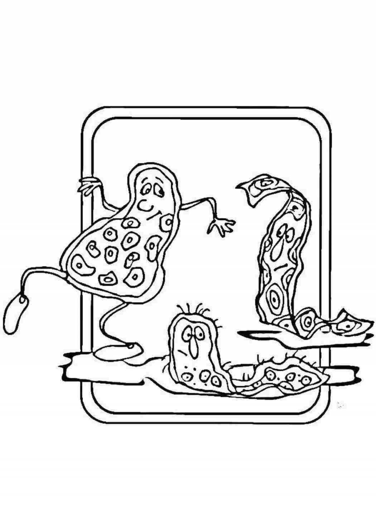 Sweet microbes and bacteria coloring page