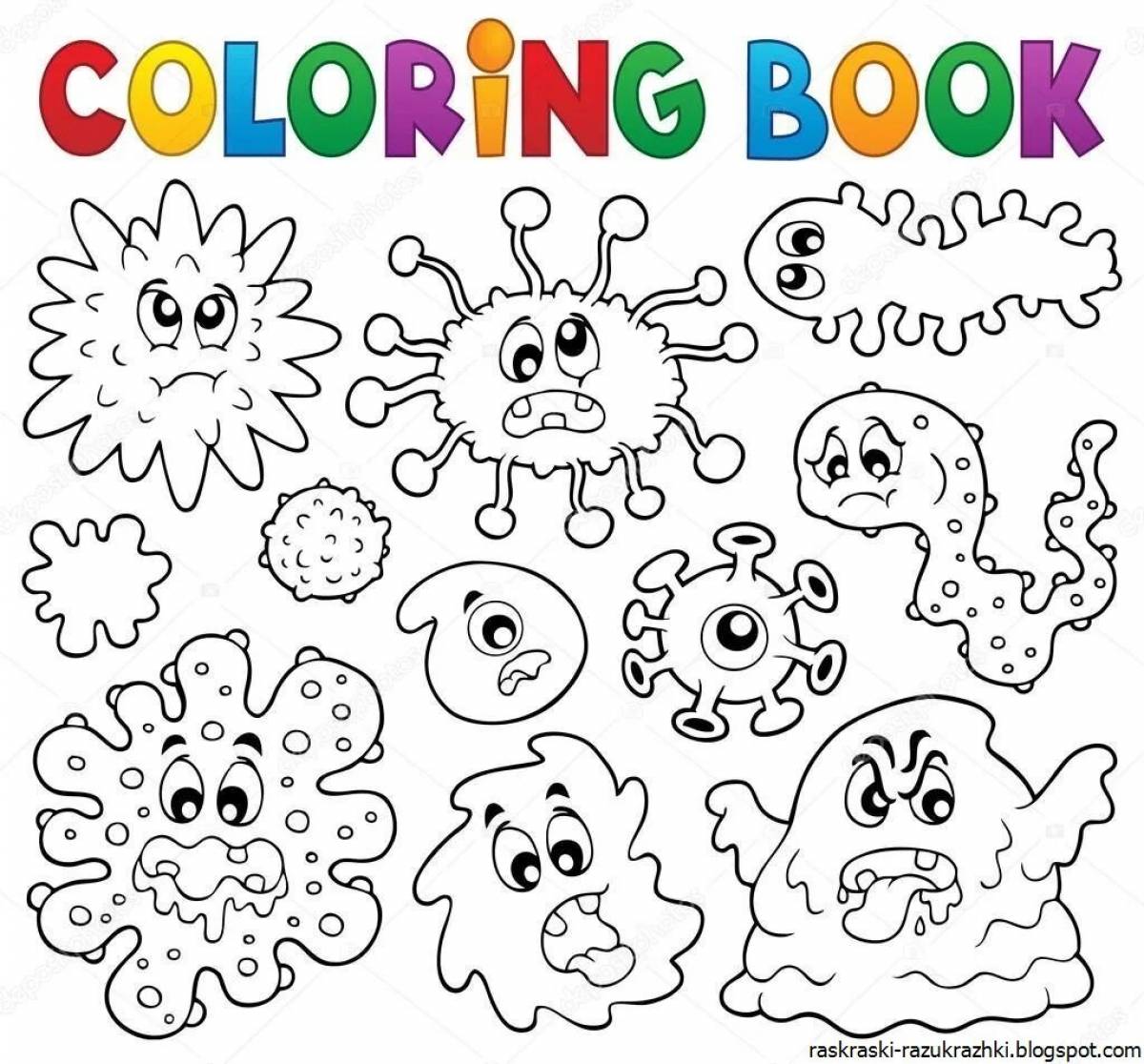 Educational germs and bacteria coloring book