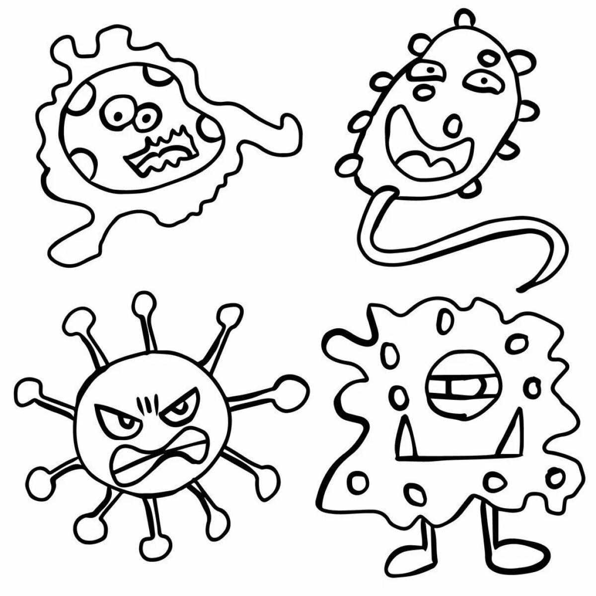 Inspirational germs and bacteria coloring page