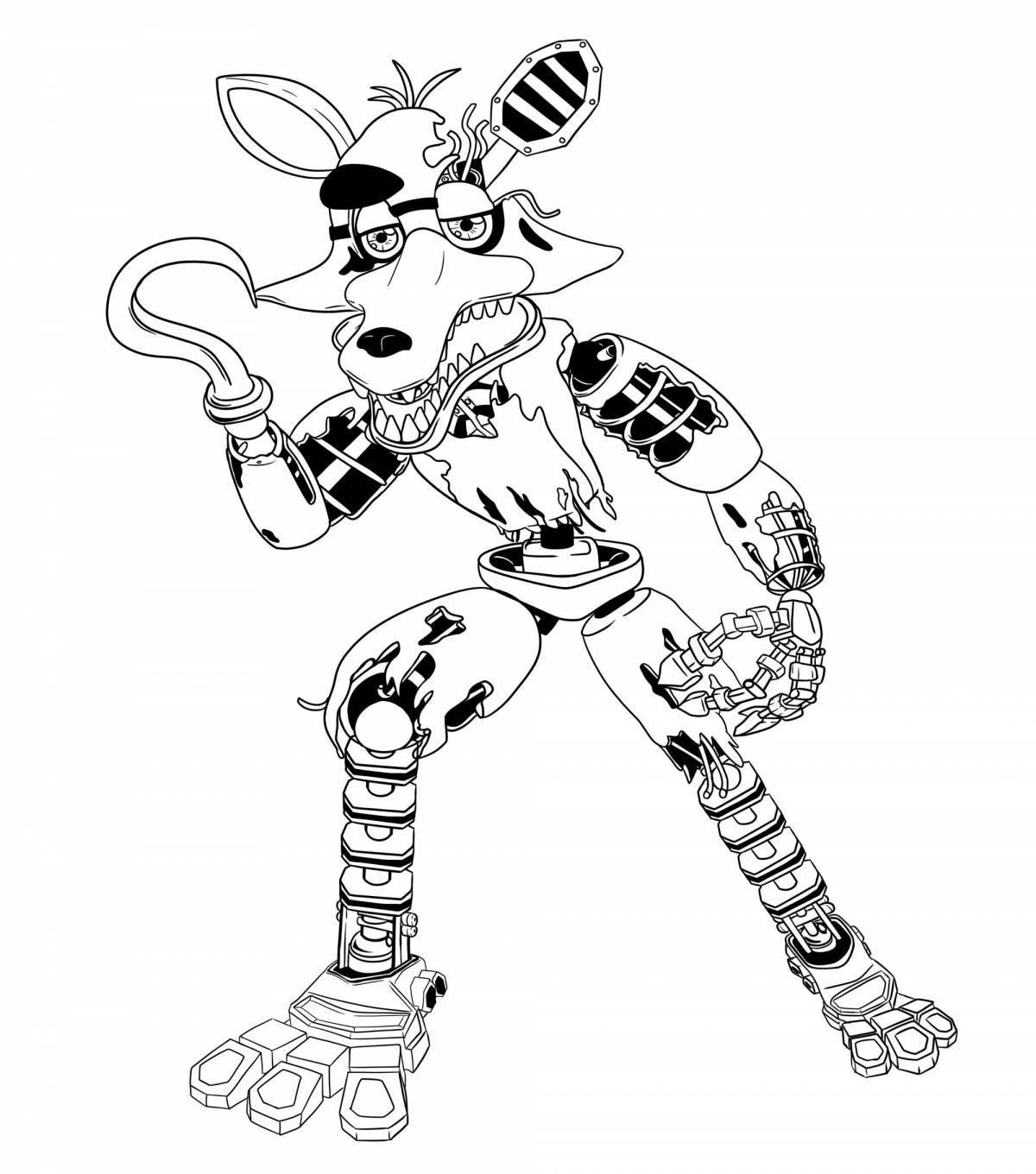 Colorful glam rock bonnie coloring page