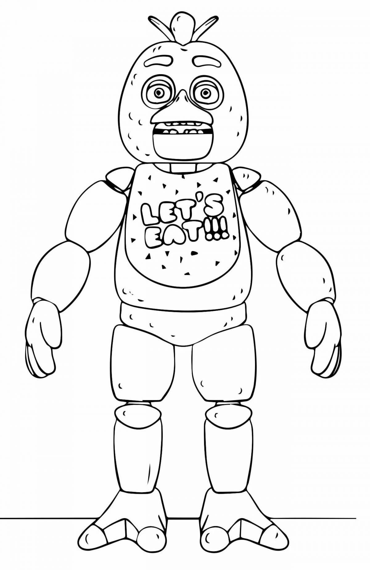 Glitter glam rock bonnie coloring page