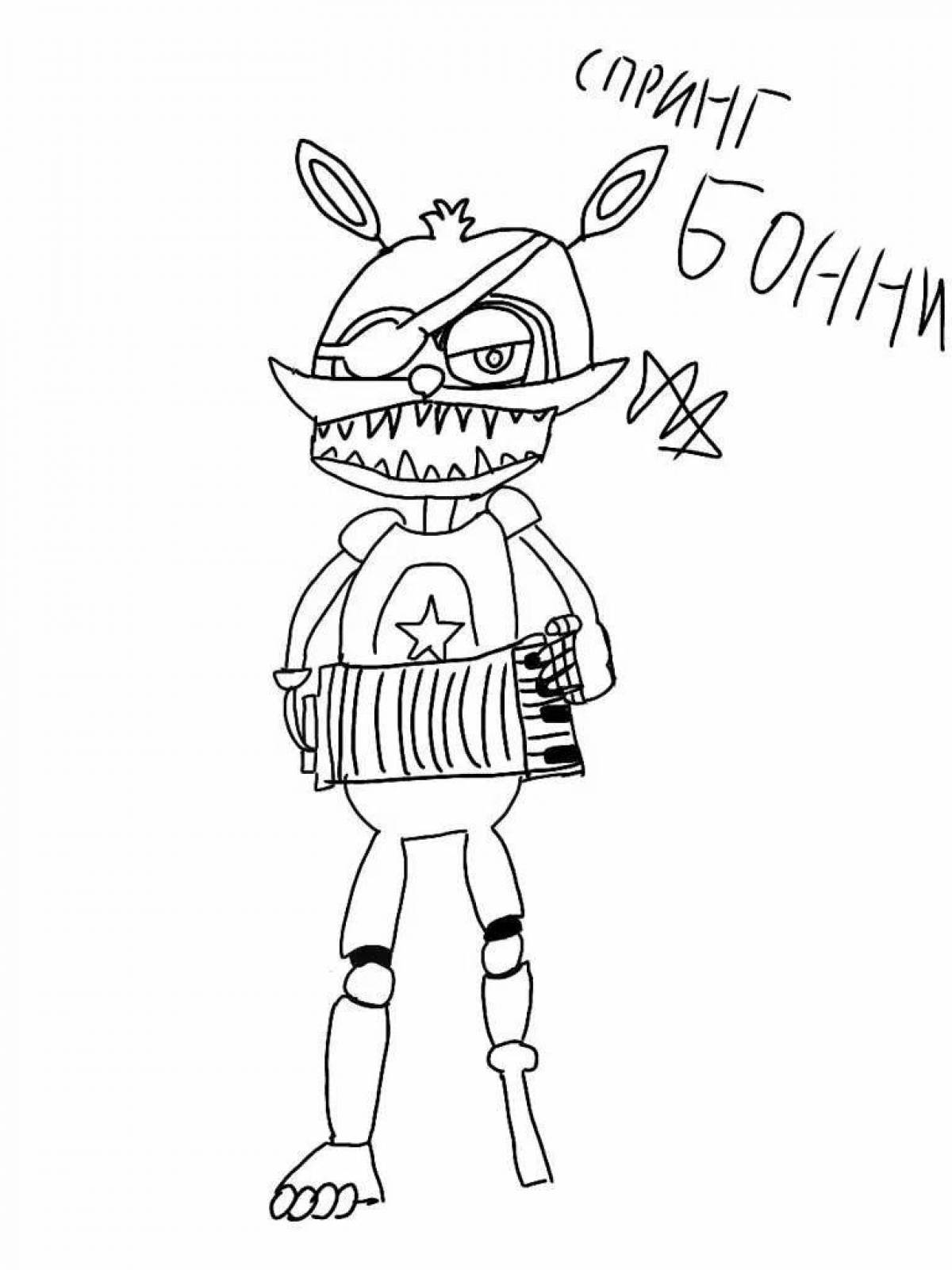 Coloring book shimmery glam rock bonnie