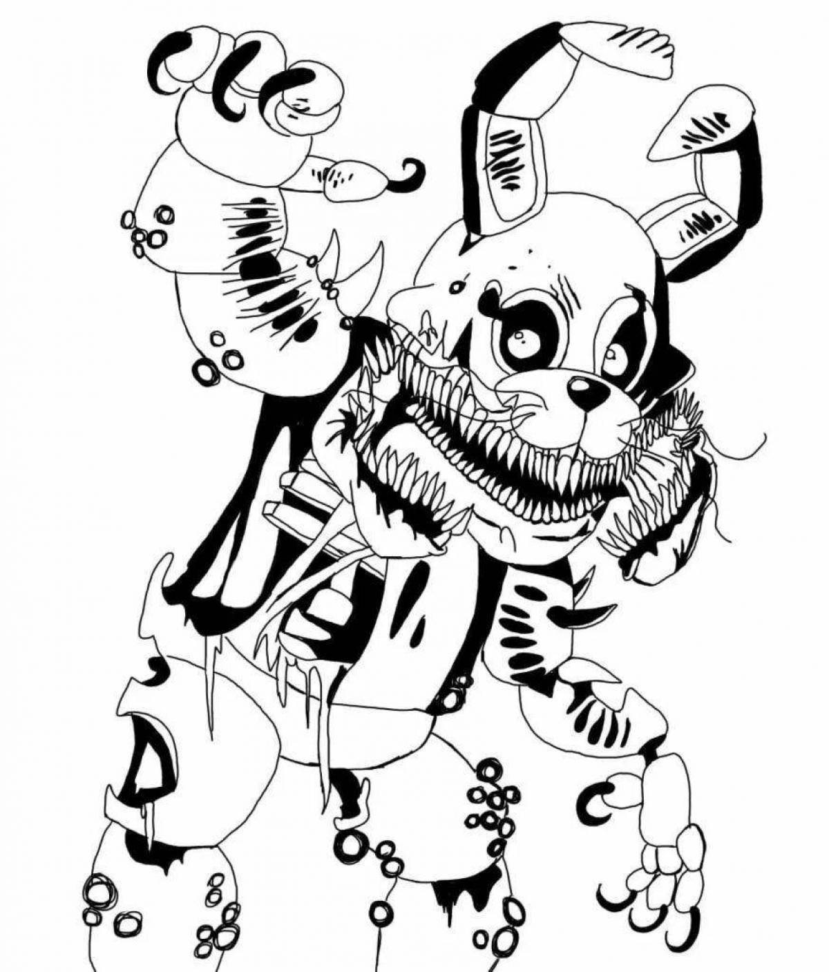 Charming glam rock bonnie coloring page