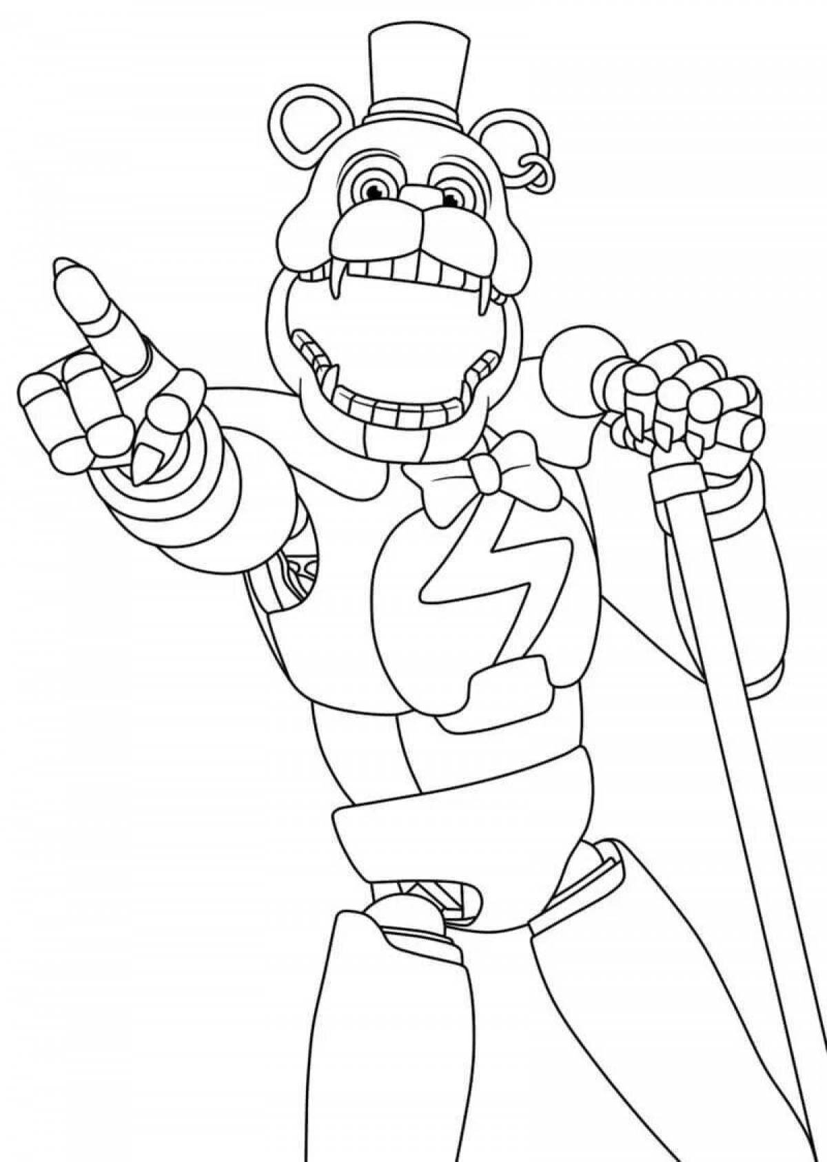 Coloring book shiny glam rock bonnie