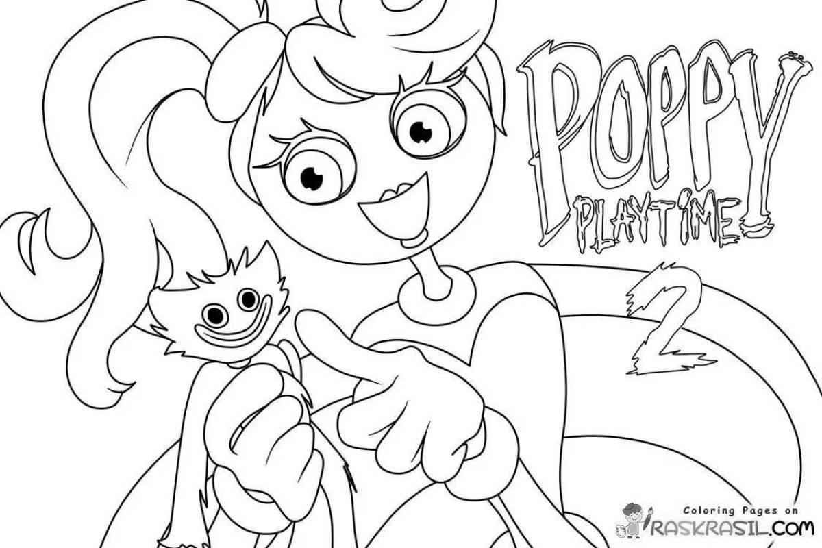 Vivacious poppy play time coloring page