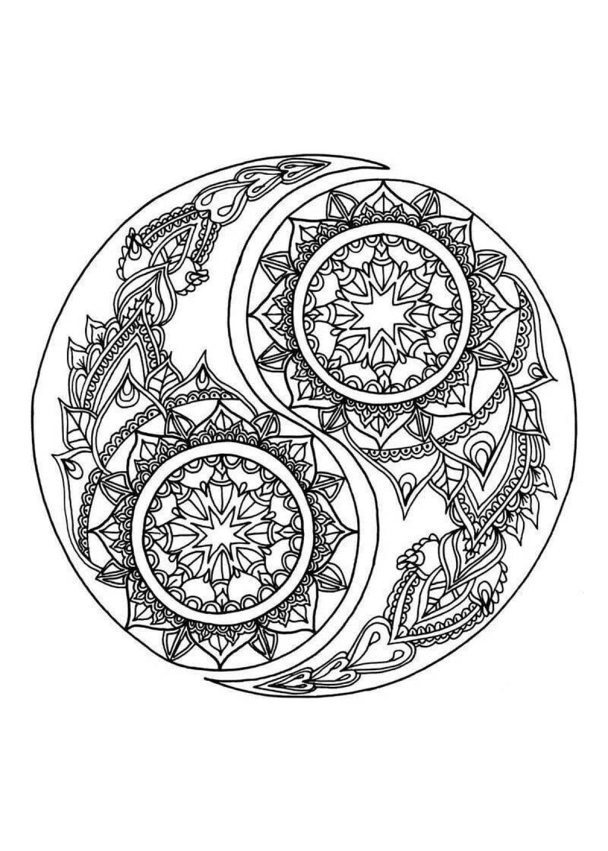Blooming mandala coloring book for adults
