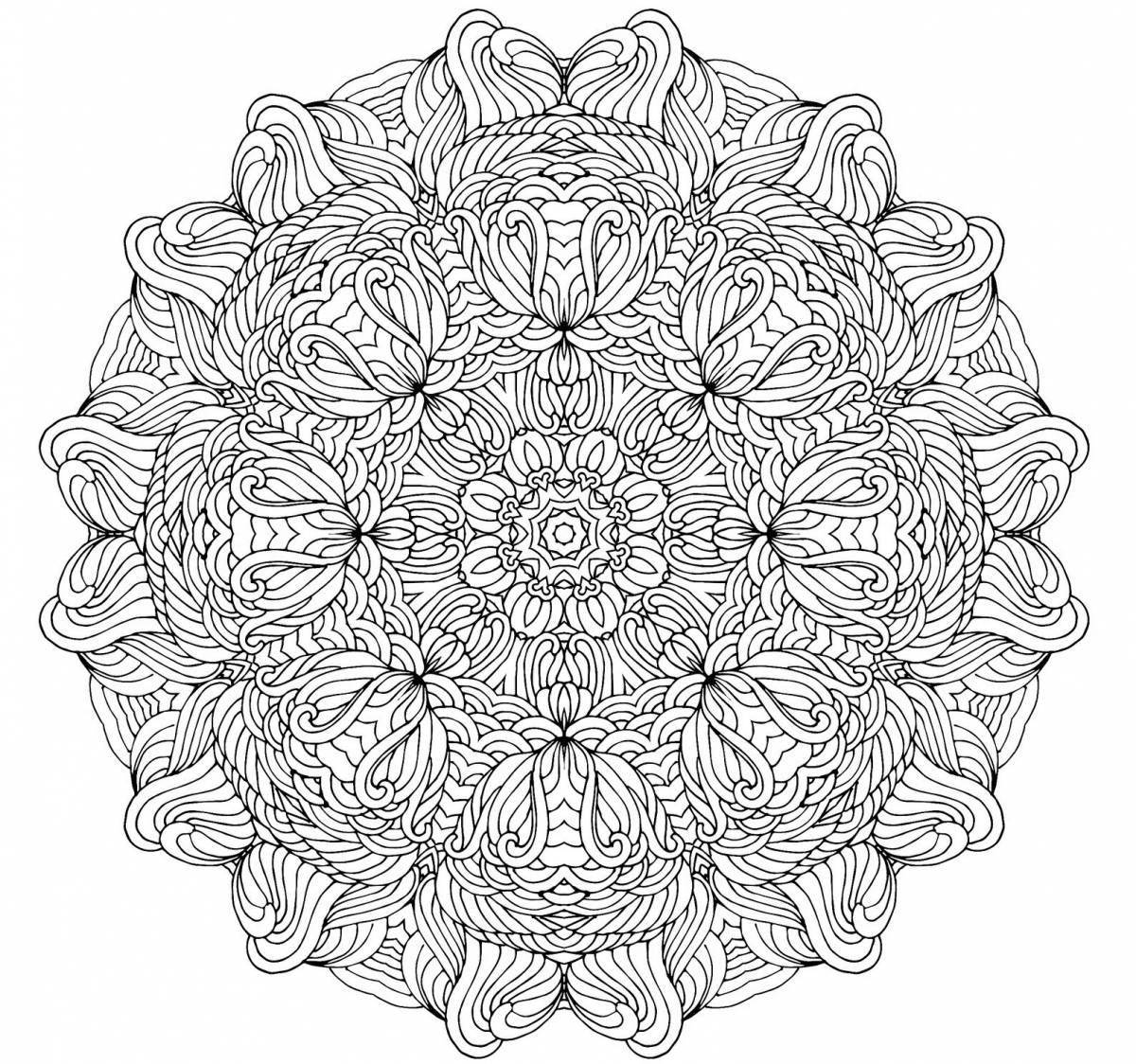 Intricate mandala coloring for adults