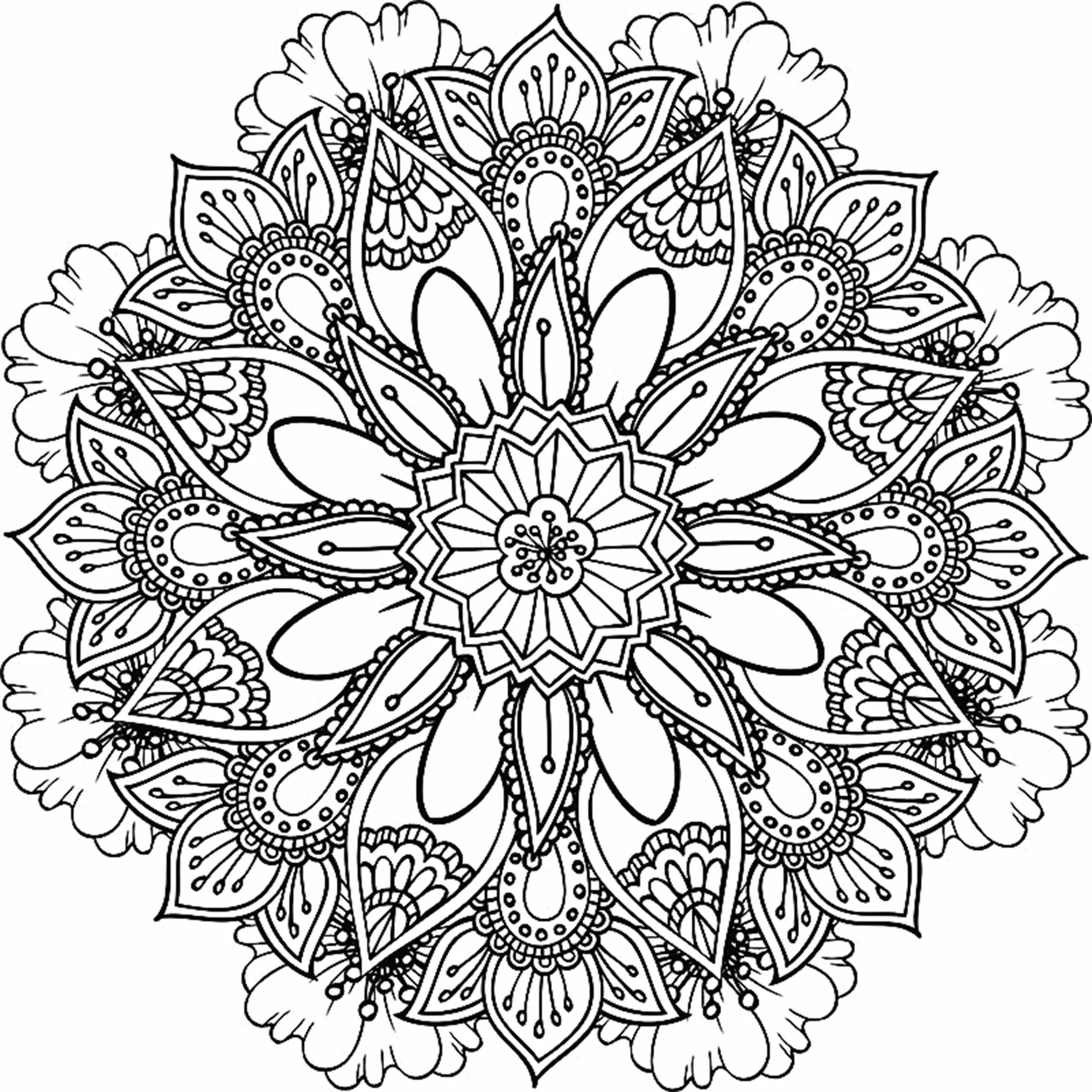 Exalted coloring page adult mandala