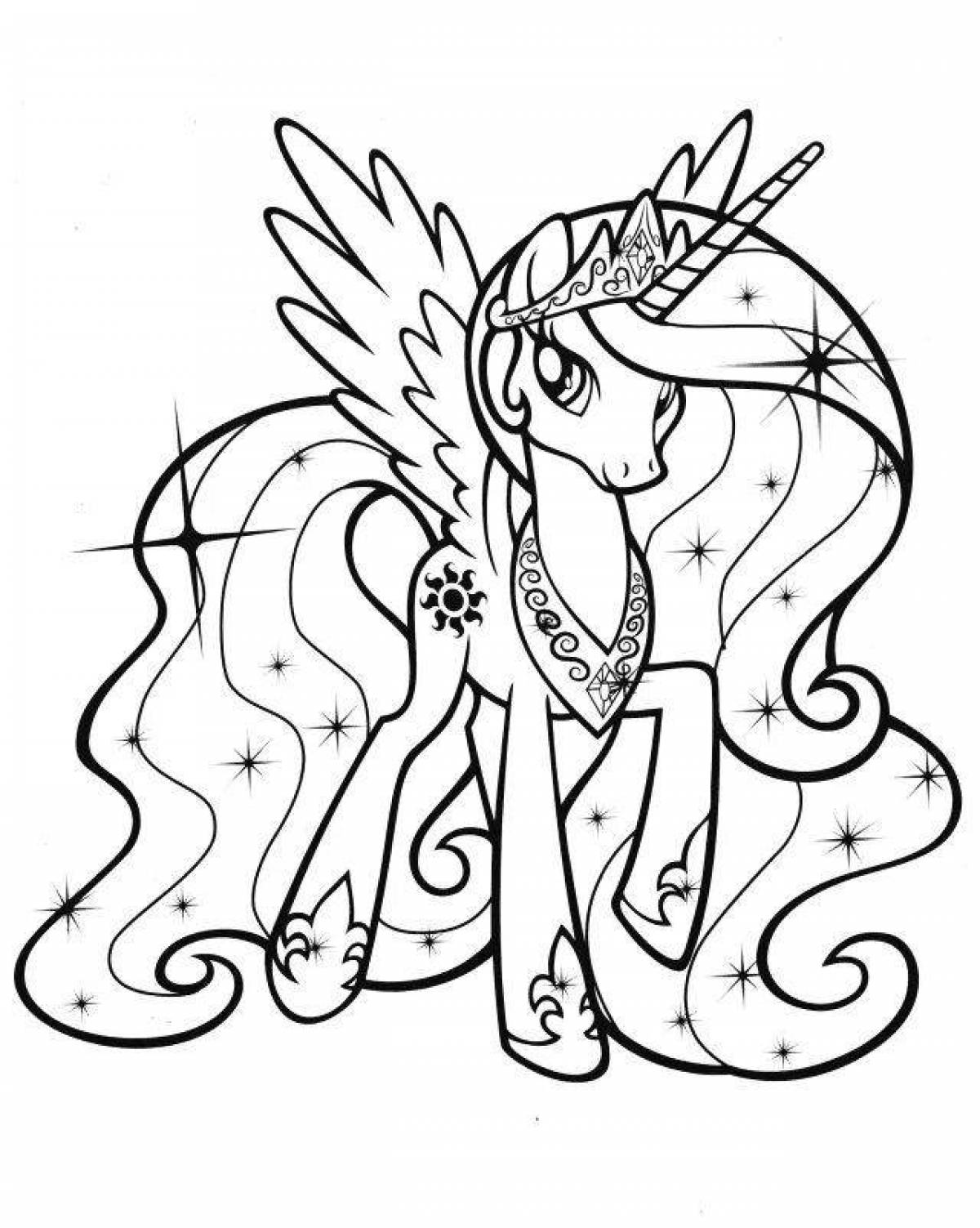 Изысканная раскраска селестия и луна