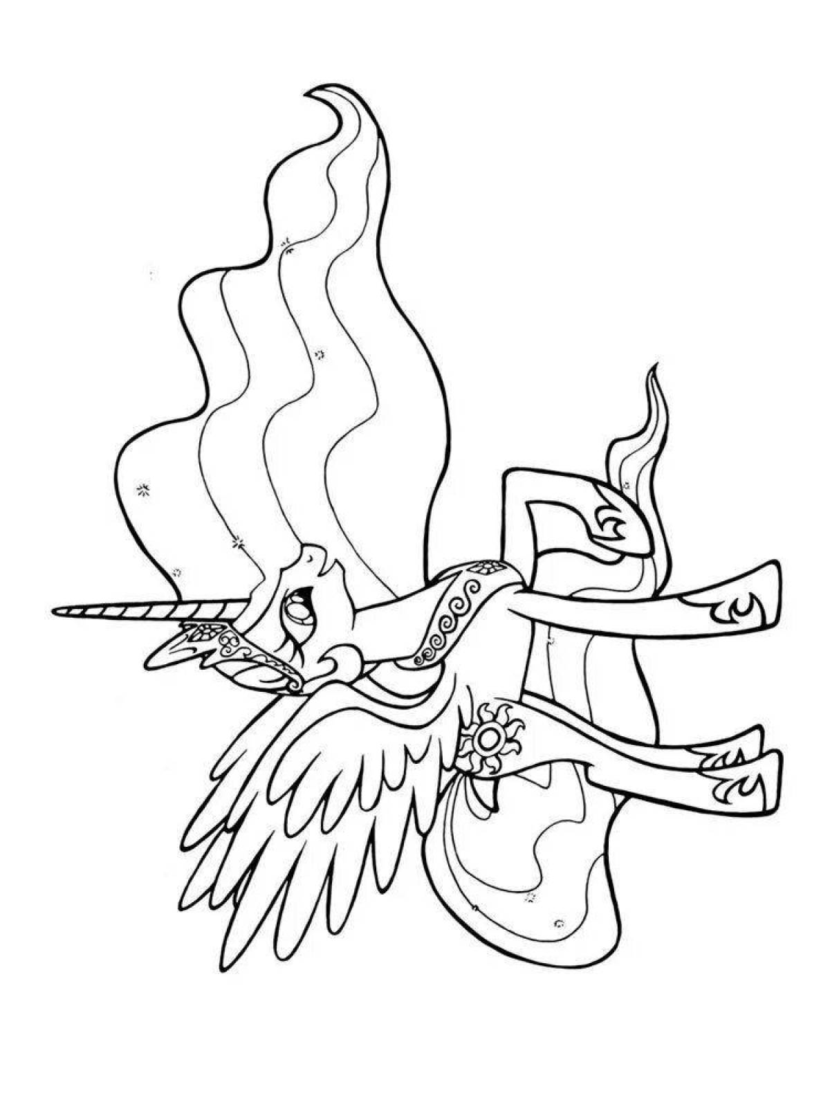 Королевская раскраска селестия и луна