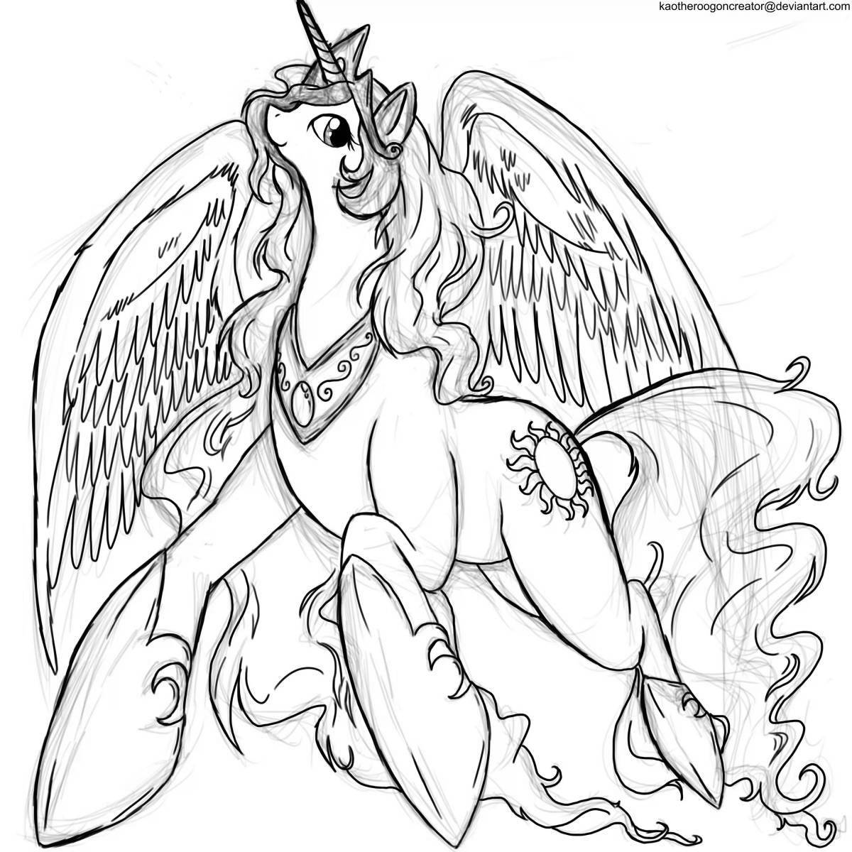 Serene coloring page celestia and luna