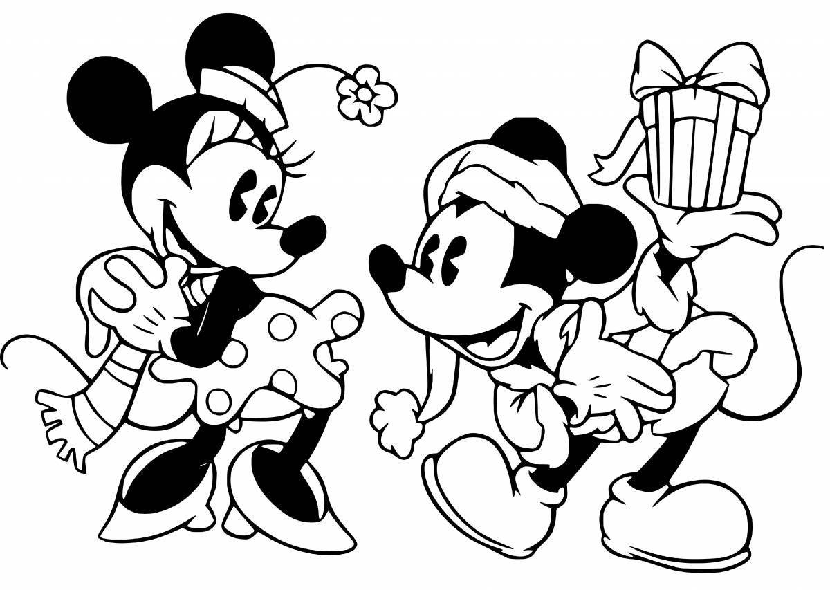Animated mickey and mini coloring book