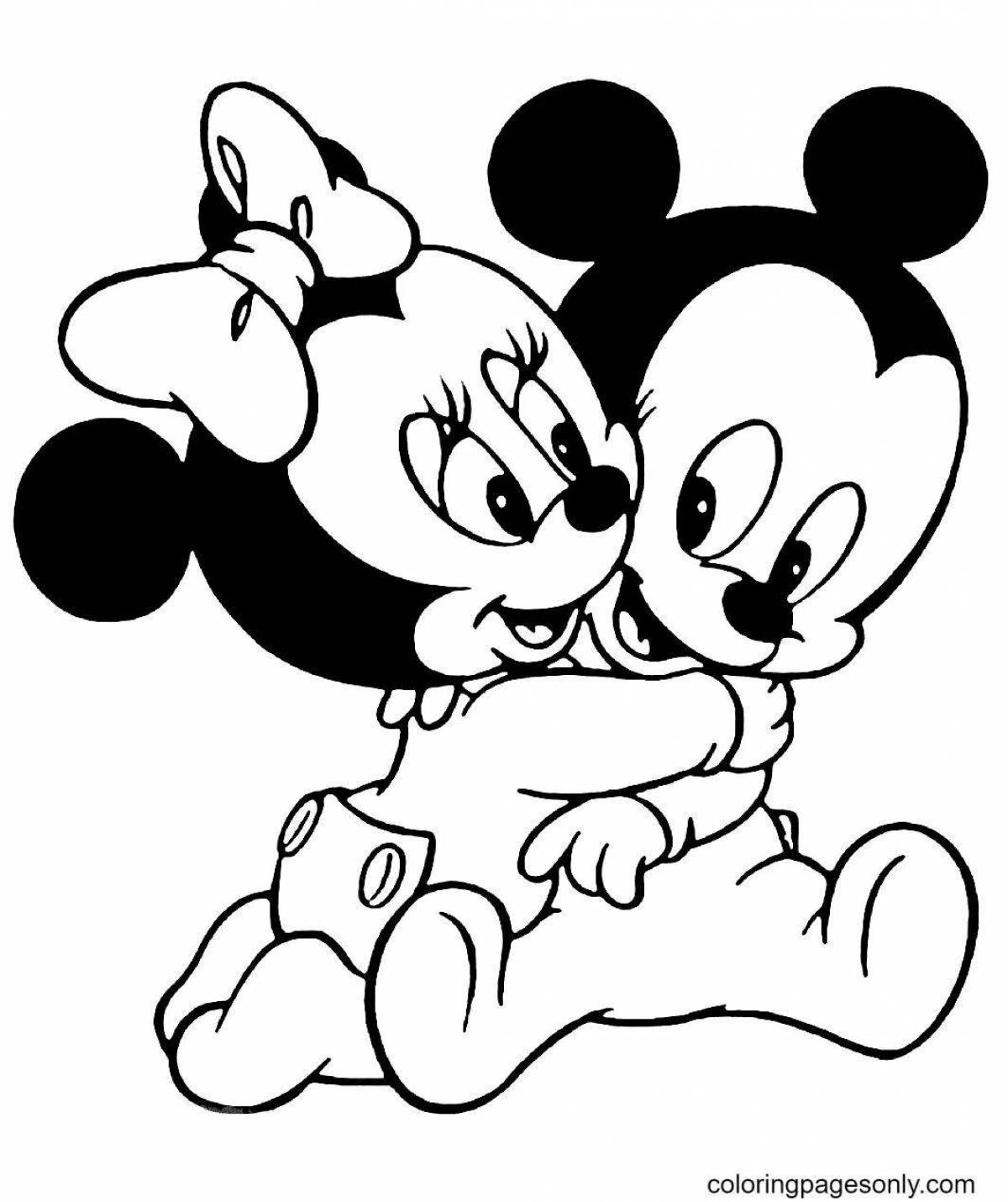 Mickey and mini party coloring book
