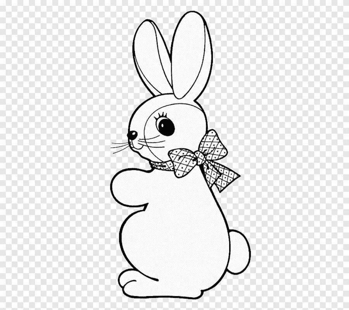 Новогодняя раскраска весёлый кролик